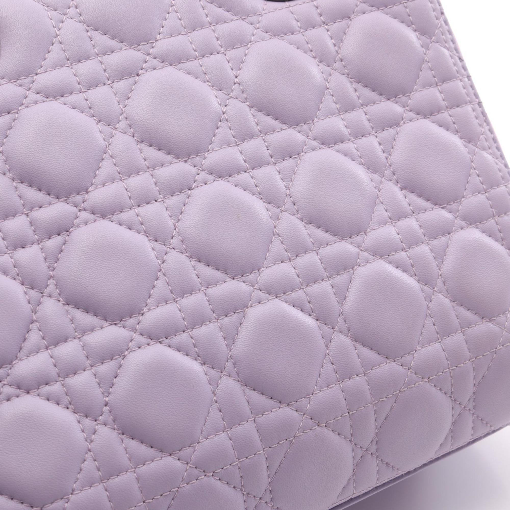Christian Dior Pink Purple Leather Handbag (Pre-Owned)