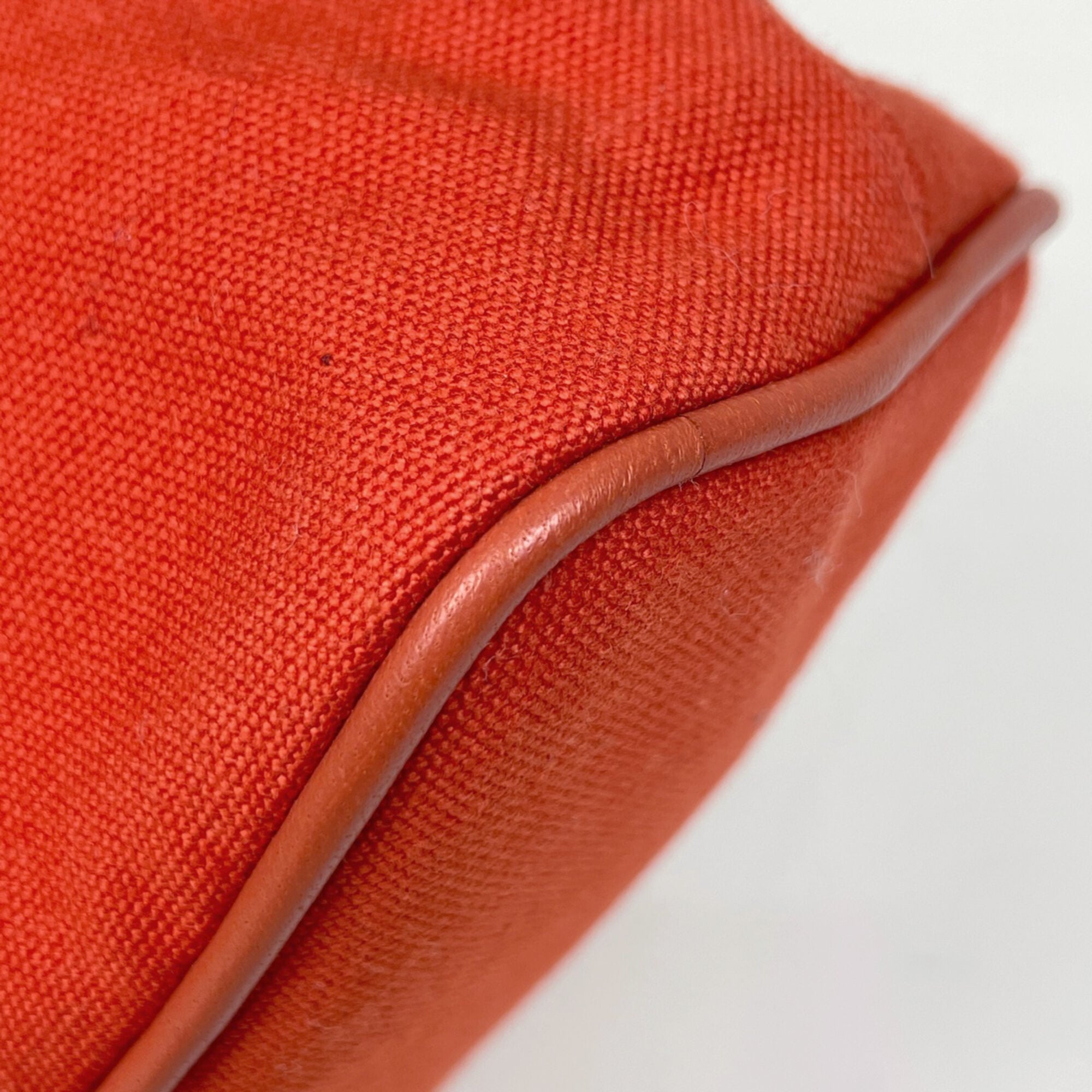 Hermes Bolide Red Color Canvas Pouch (Pre-Owned)