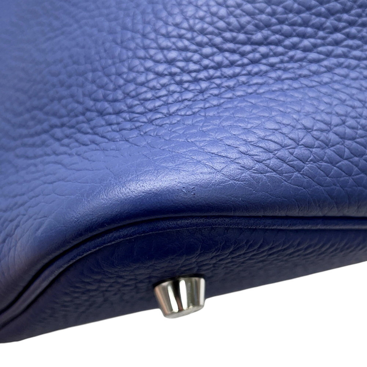 Hermes Bleu Saphir Taurillon Clemence Leather Handbag (Pre-Owned)