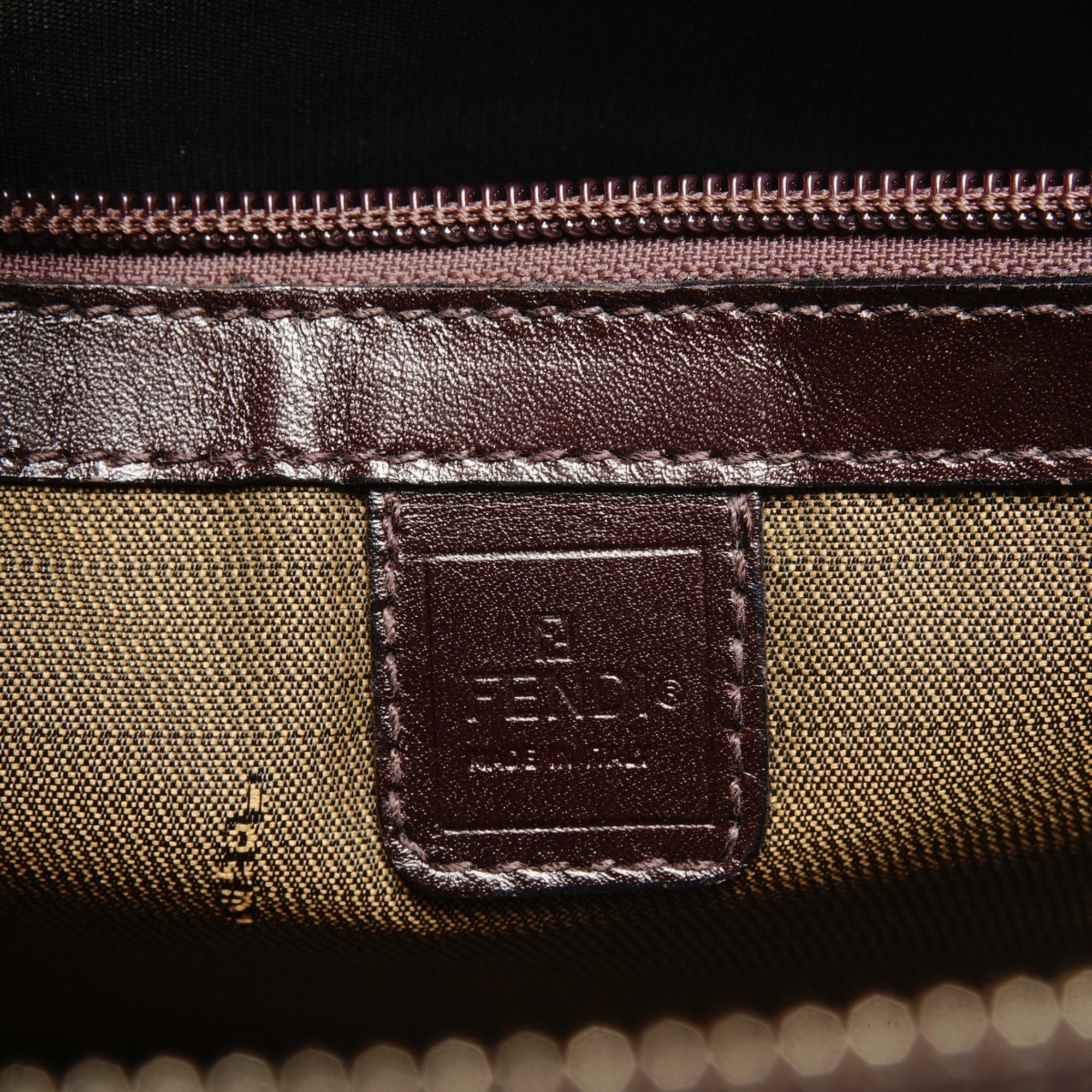 Fendi Zucca Brown Canvas Handbag (Pre-Owned)