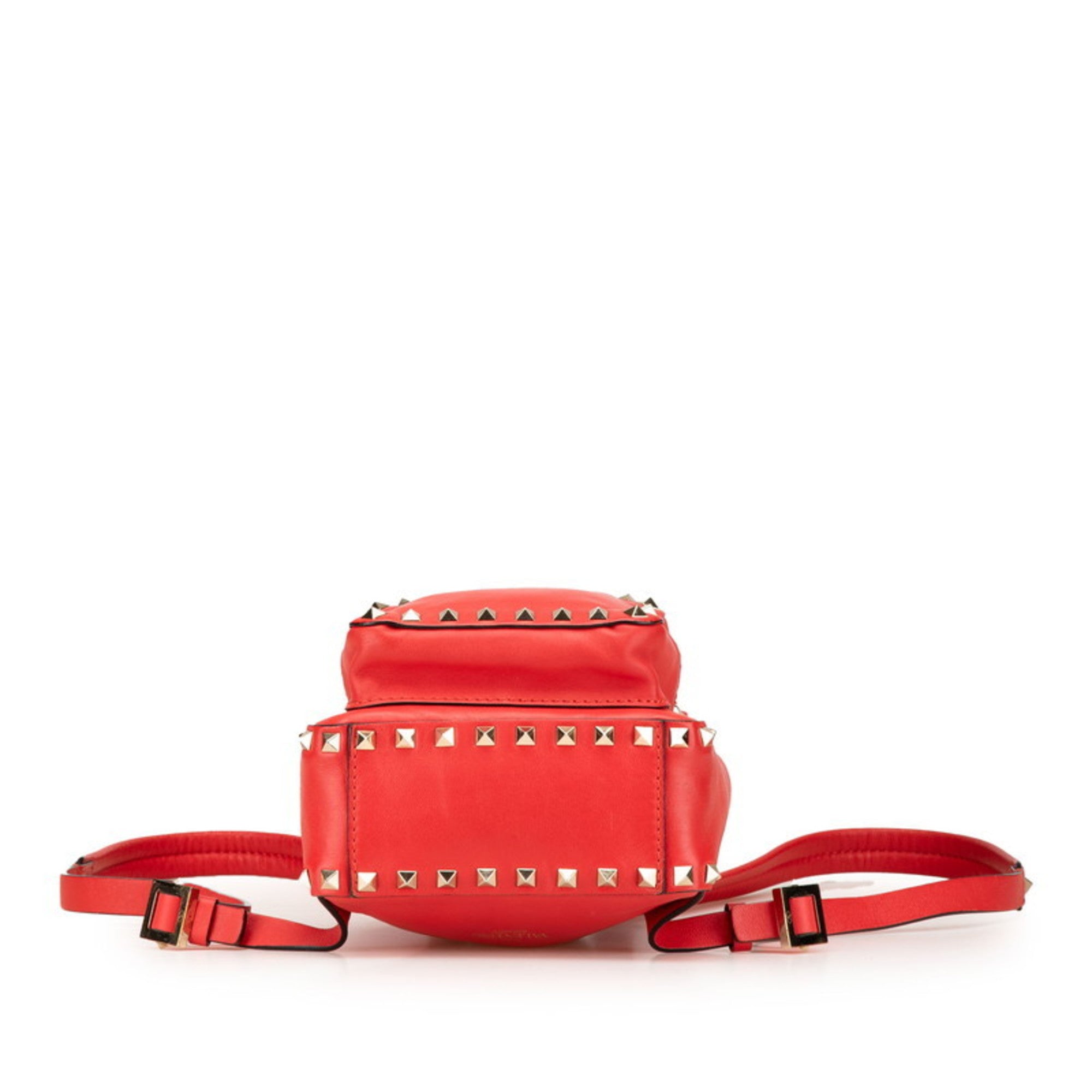 Valentino Red Color Leather Backpack (Pre-Owned)