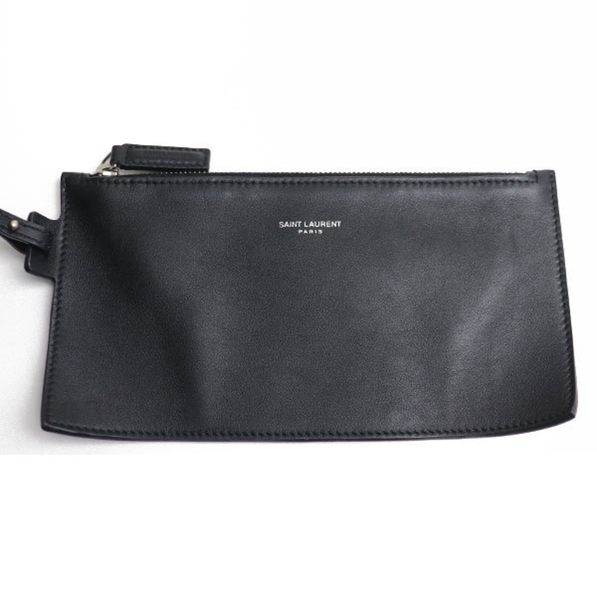 Yves Saint Laurent Black White Canvas Pouch Shoulder Bag (Pre-Owned)