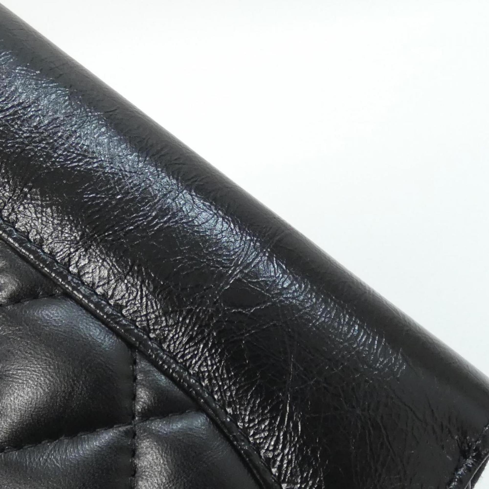 Chanel Black Leather Long Wallet (Bi-Fold) (Pre-Owned)