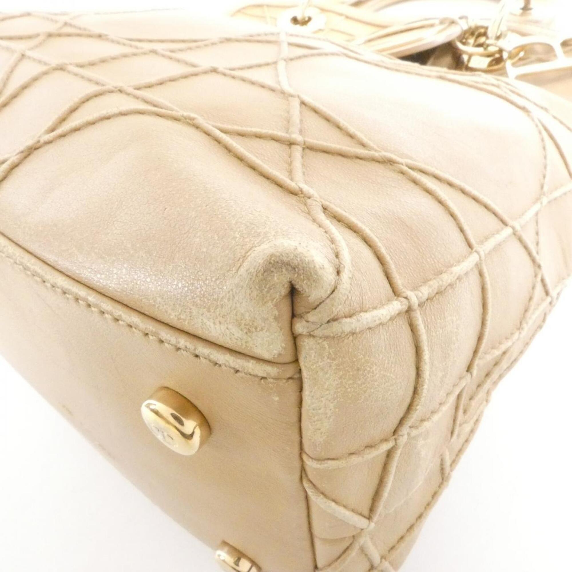 Christian Dior Beige Leather Handbag (Pre-Owned)