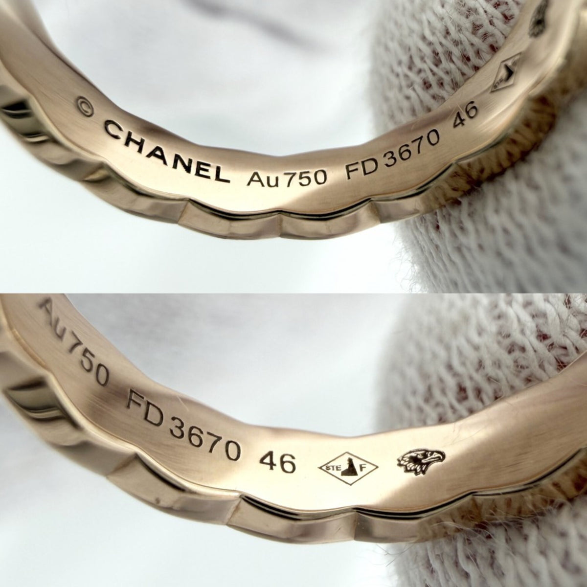 Chanel Pink Gold (18K) Band Ring (Pre-Owned)