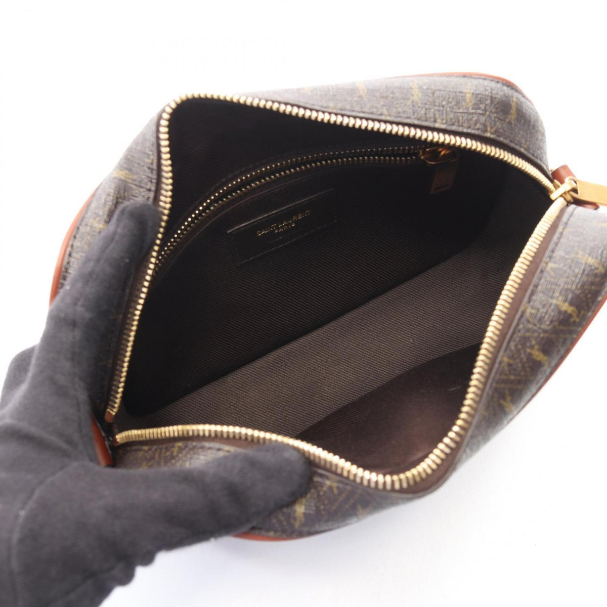 Saint Laurent Brown Pvc Leather Handbag Shoulder Bag (Pre-Owned)