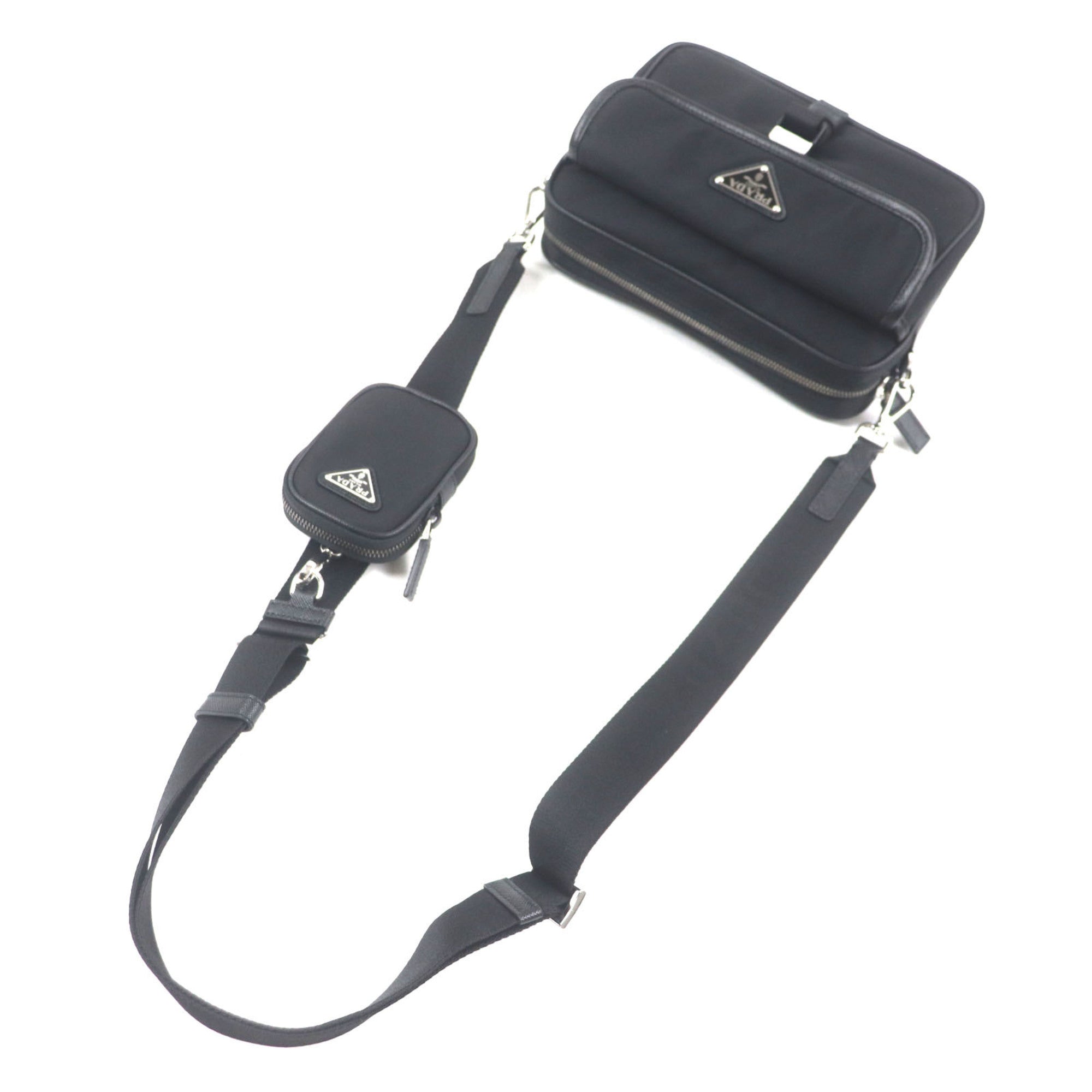 Prada Black Nylon Saffiano Shoulder Bag (Pre-Owned)