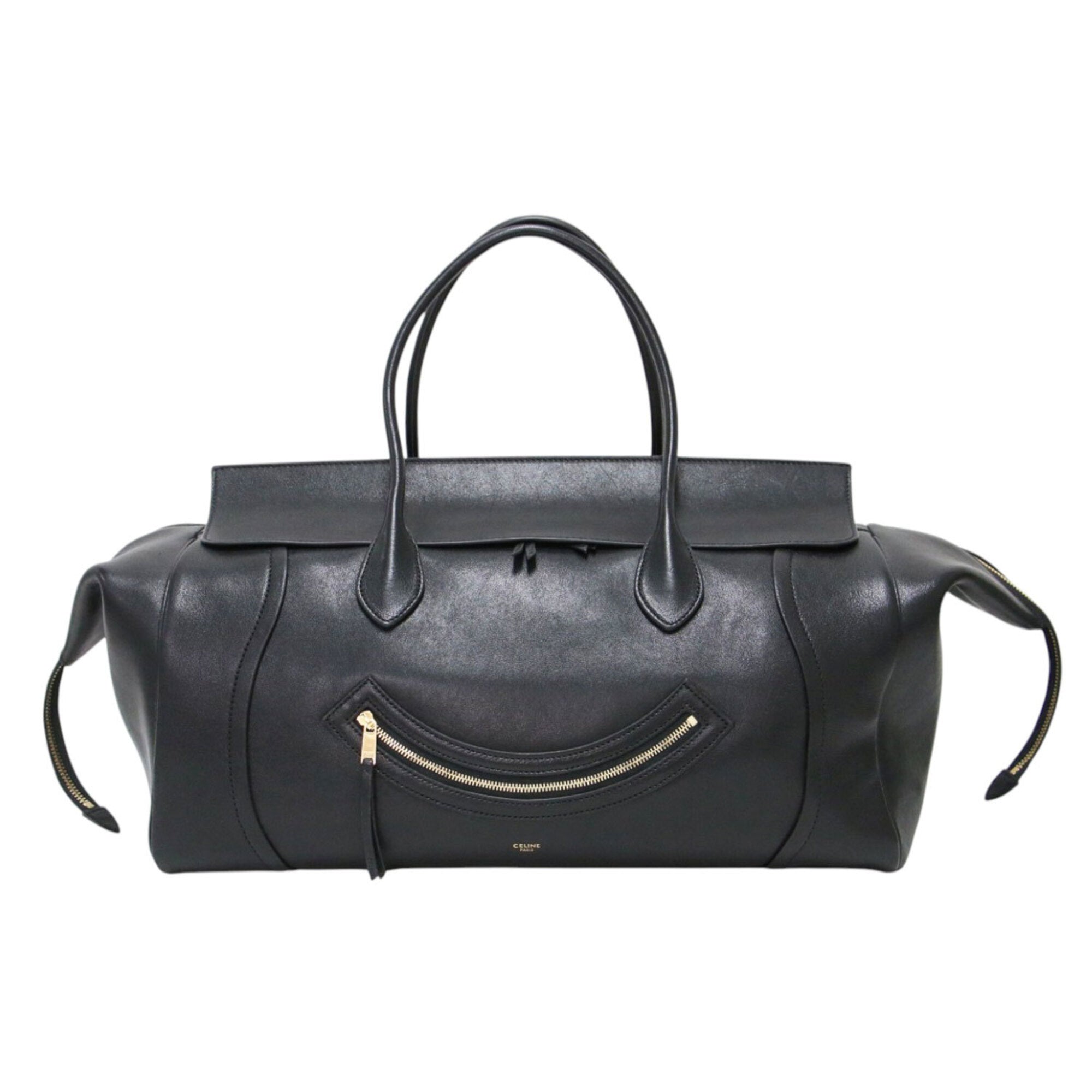 Celine Black Leather Suede Tote Bag (Pre-Owned)