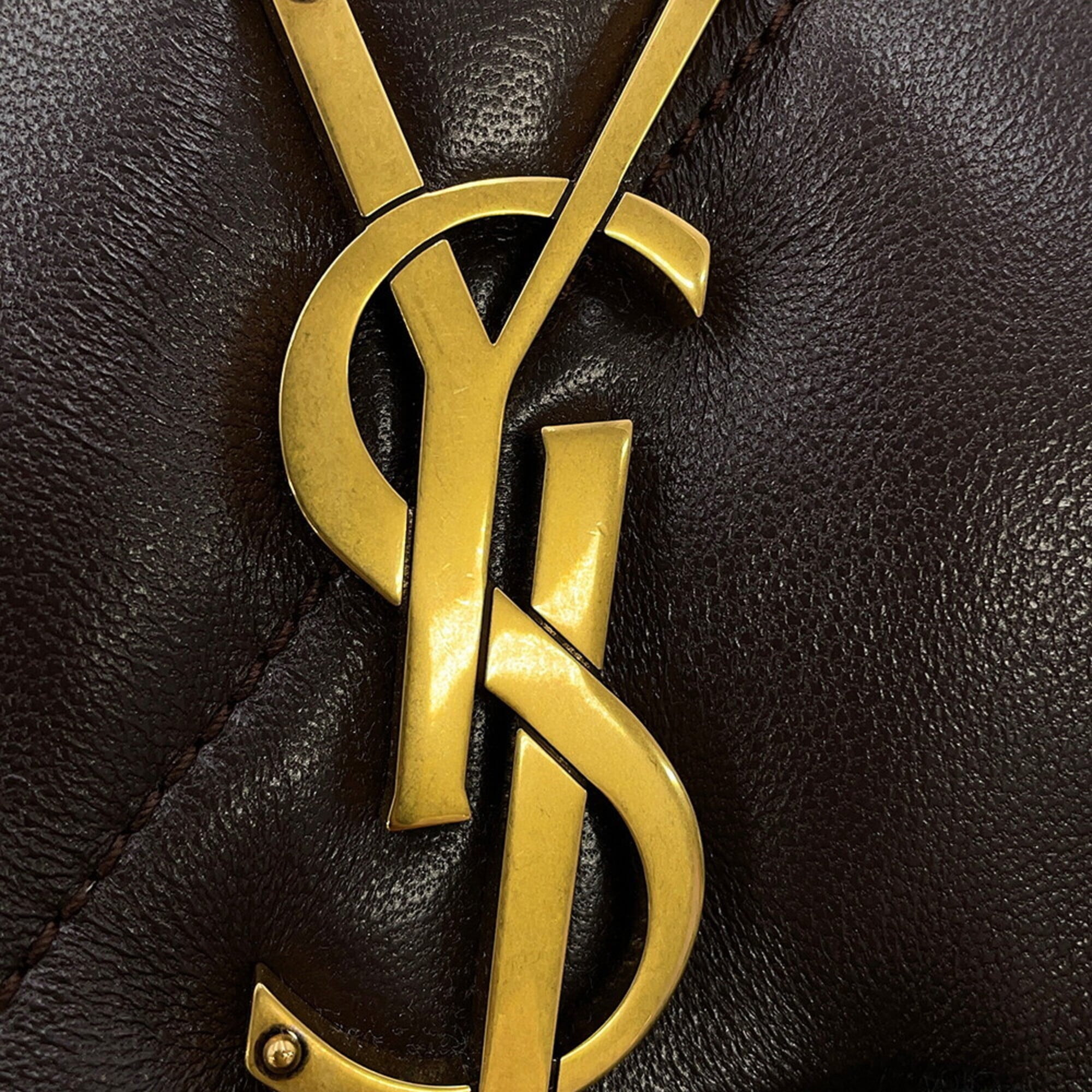 Yves Saint Laurent Brown Leather Handbag Shoulder Bag (Pre-Owned)