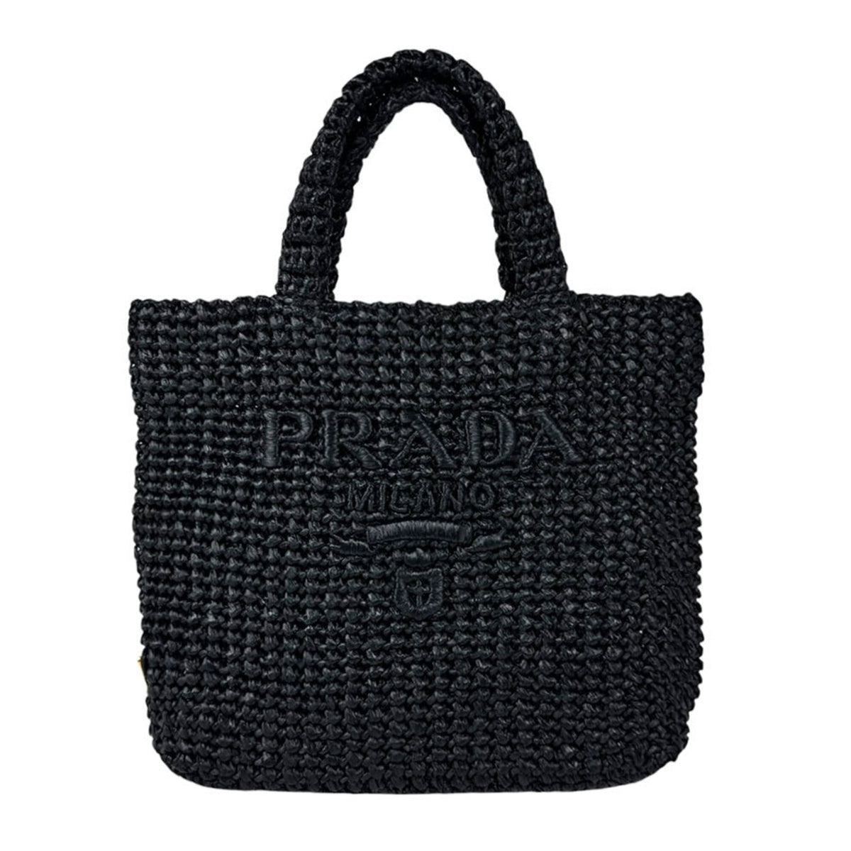 Prada Black Raffia Handbag (Pre-Owned)