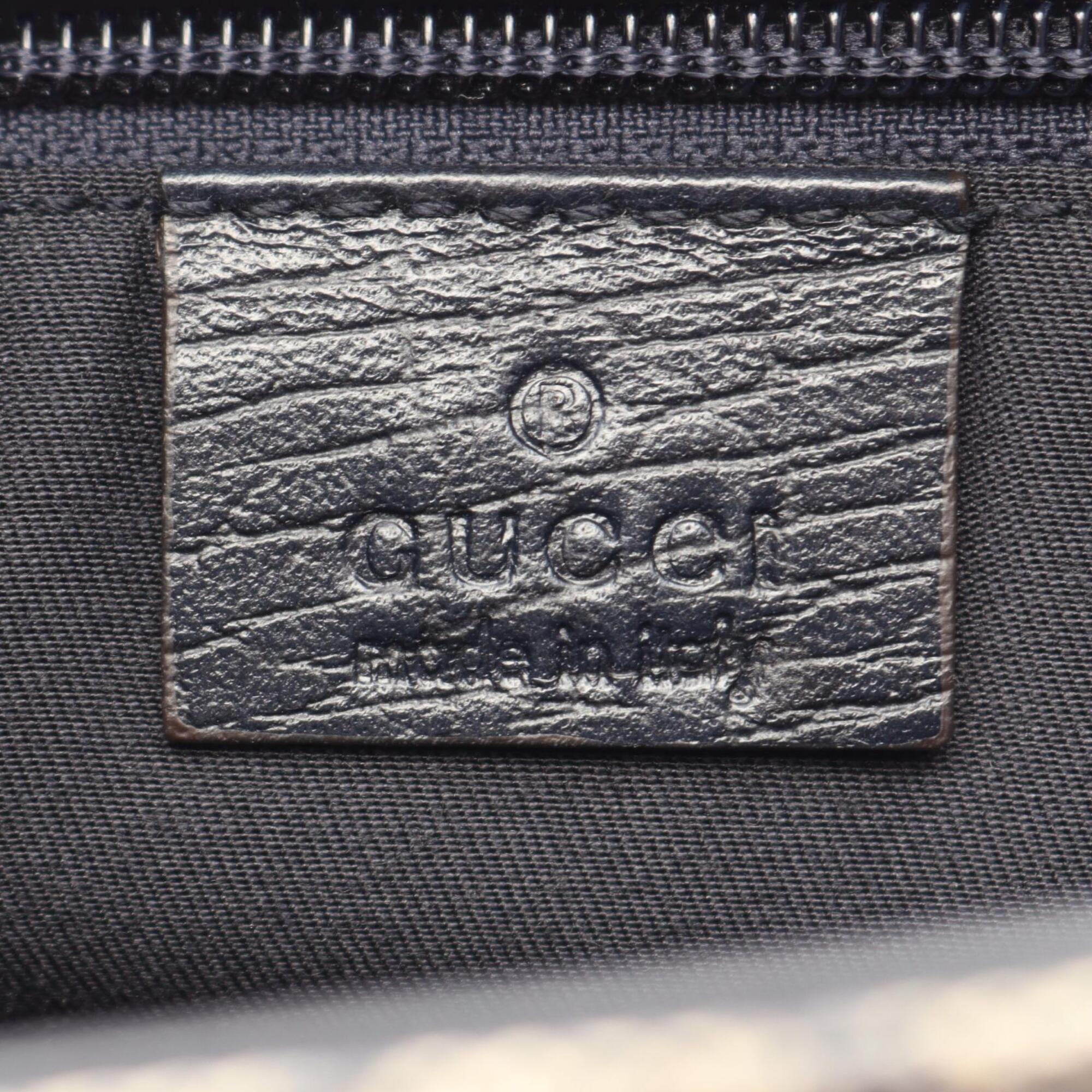 Gucci Beige Navy Pvc Leather Handbag Tote Bag (Pre-Owned)