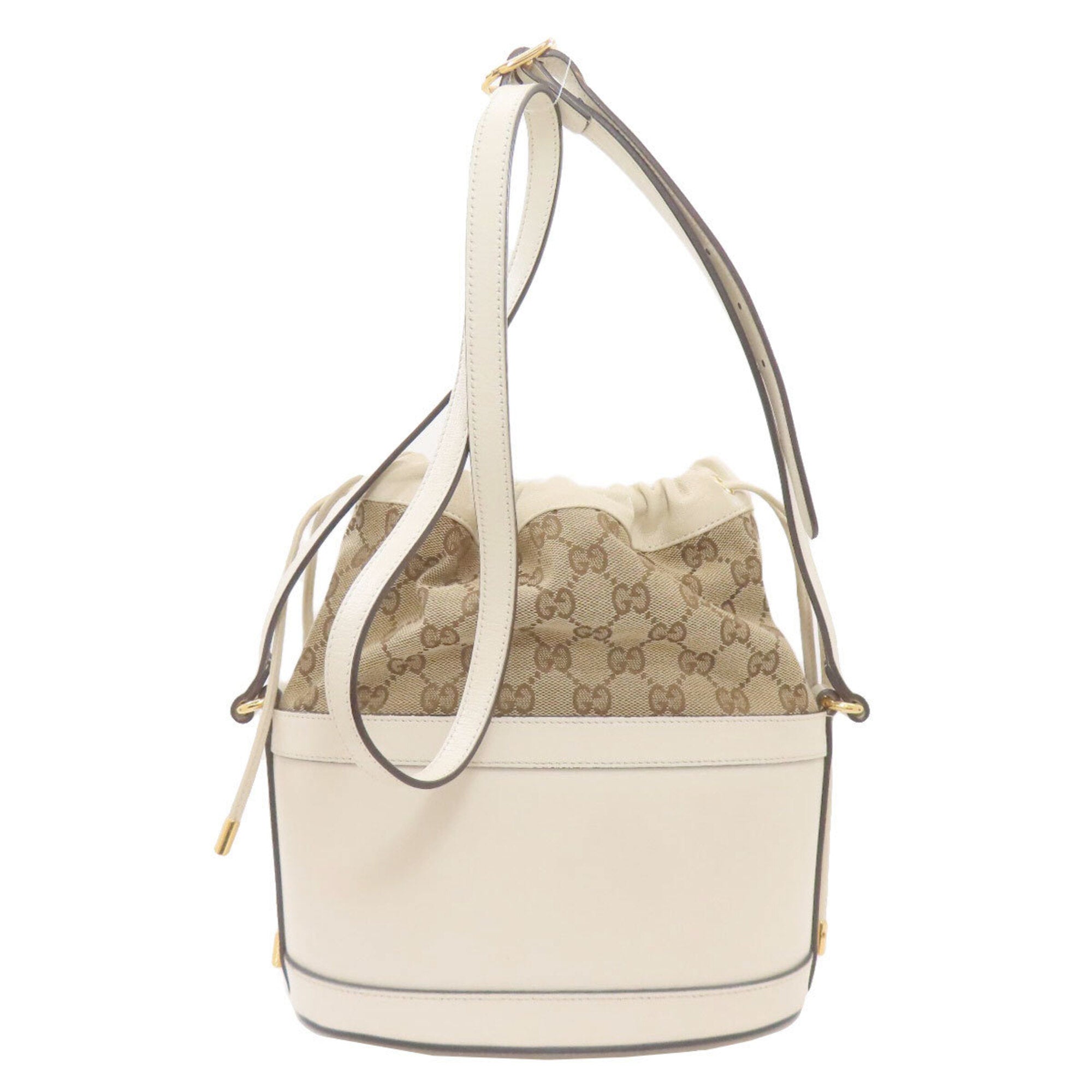 Gucci Horsebit Brown White Gg Canvas Shoulder Bag (Pre-Owned)