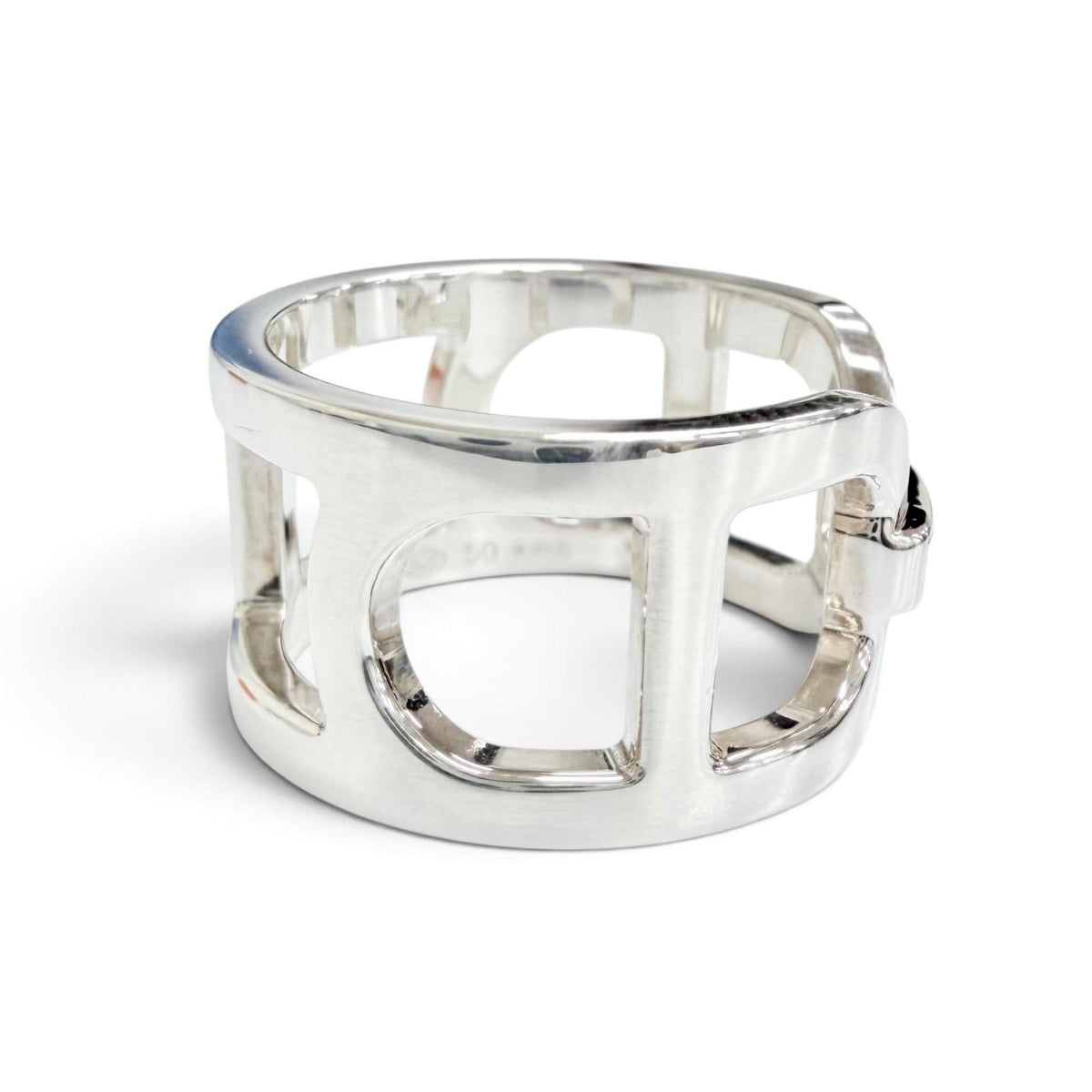 Hermes Silver Silver 925 Band Ring (Pre-Owned)