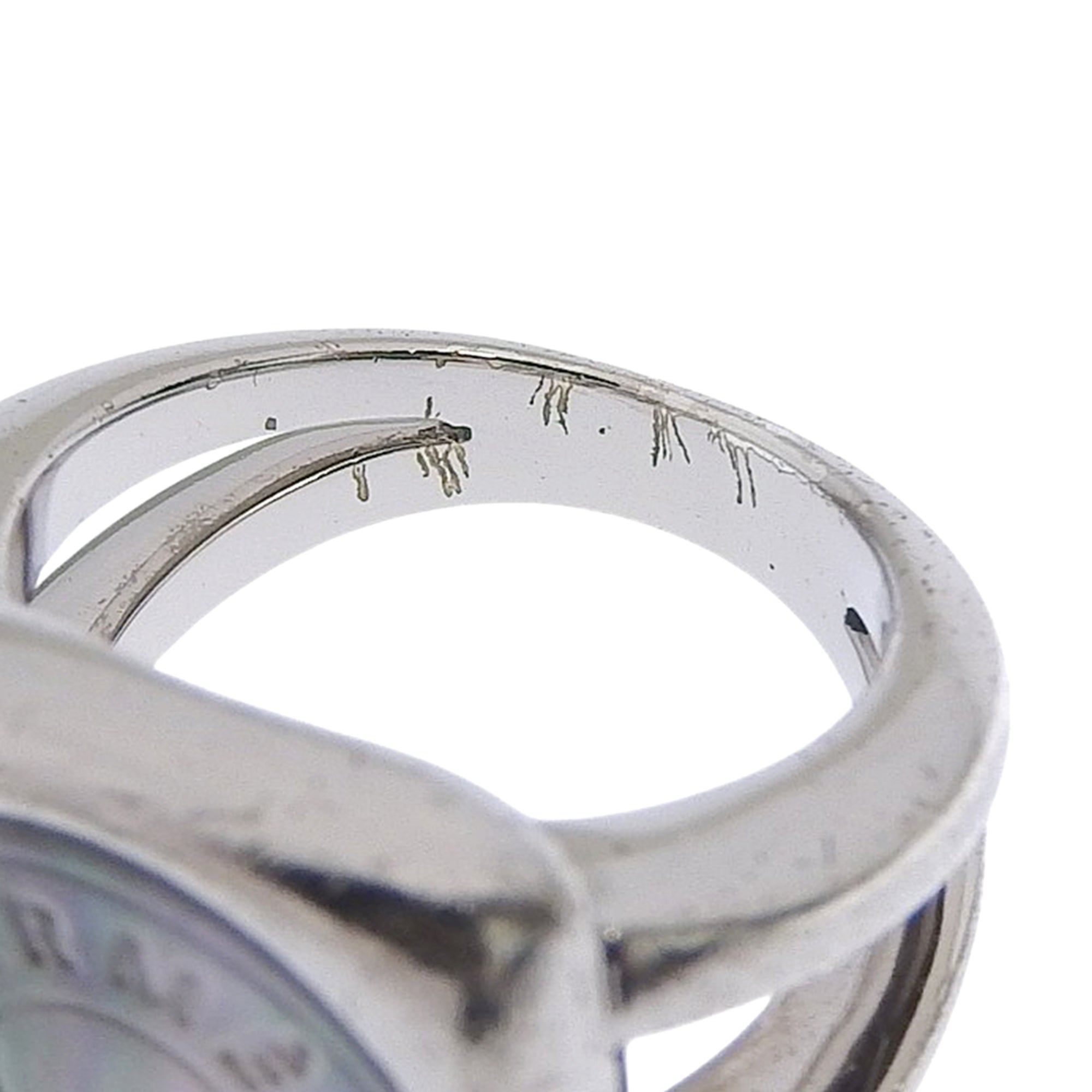 Hermes Silver Shell Silver 925 Band Ring (Pre-Owned)