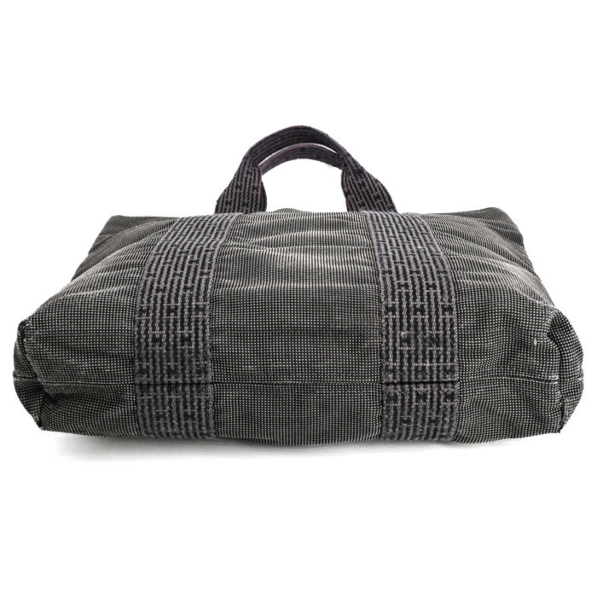 Hermes Gray Canvas Tote Bag (Pre-Owned)