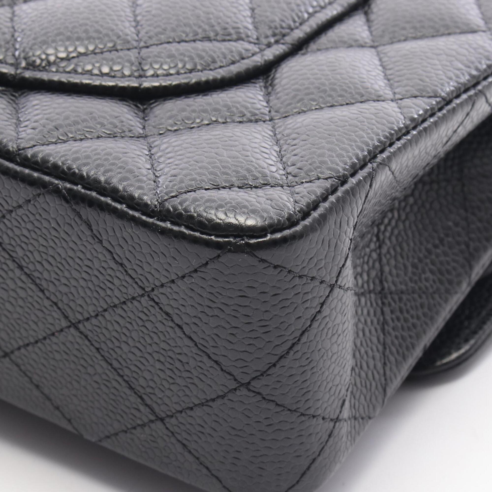 Chanel Black Grained Calfskin Handbag Shoulder Bag (Pre-Owned)