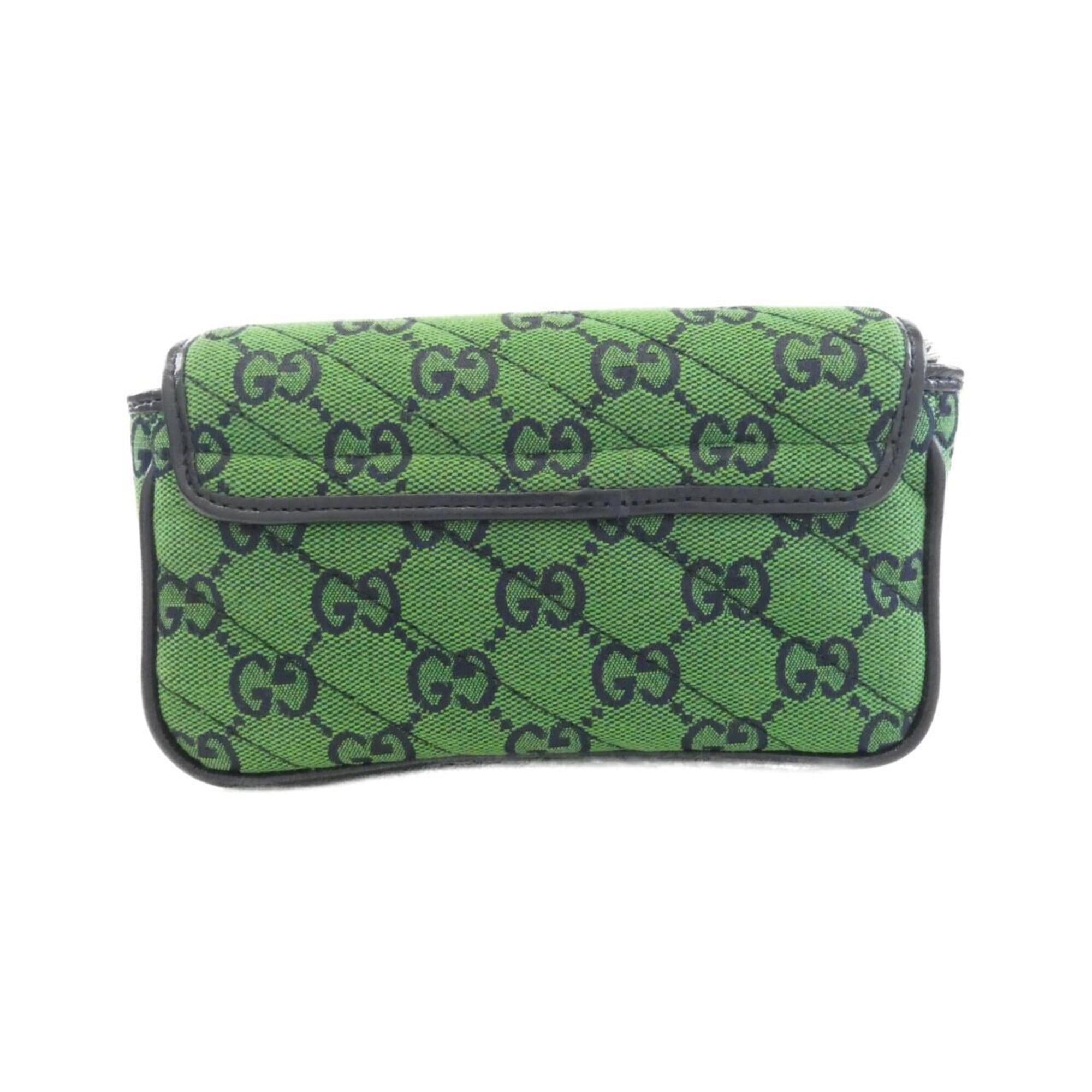 Gucci Green Gg Canvas Shoulder Bag (Pre-Owned)