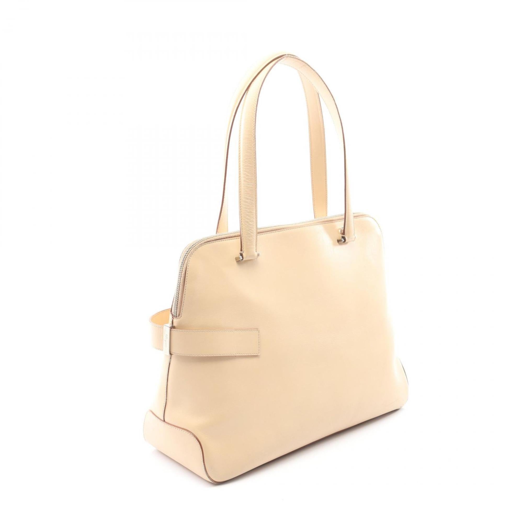 Salvatore Ferragamo Beige Leather Tote Bag (Pre-Owned)