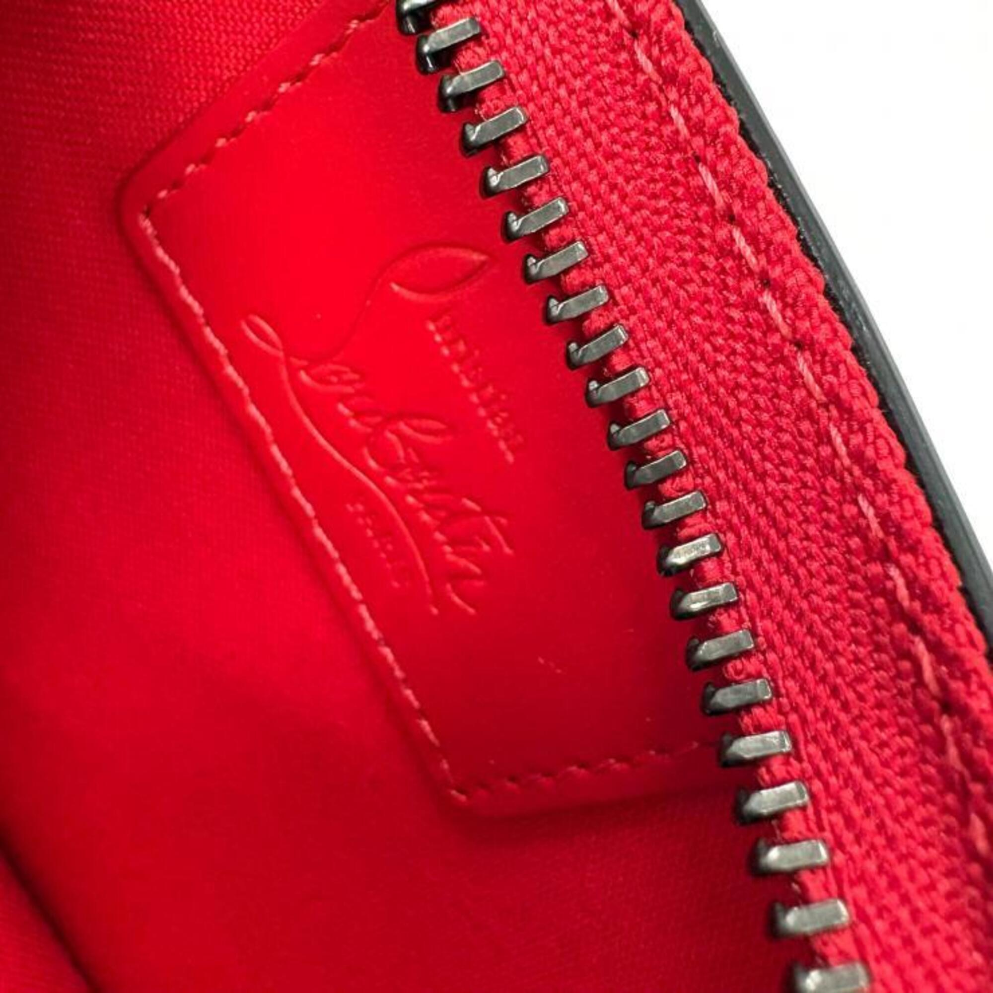 Christian Louboutin Black Red Color Leather Coin Purse/Coin Case (Pre-Owned)