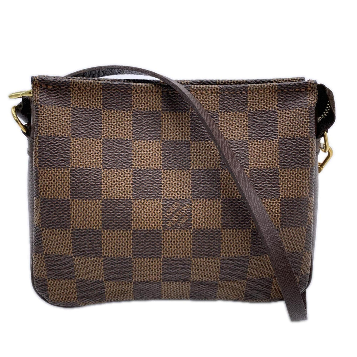 Louis Vuitton Beige Brown Coated Canvas Leather Handbag (Pre-Owned)