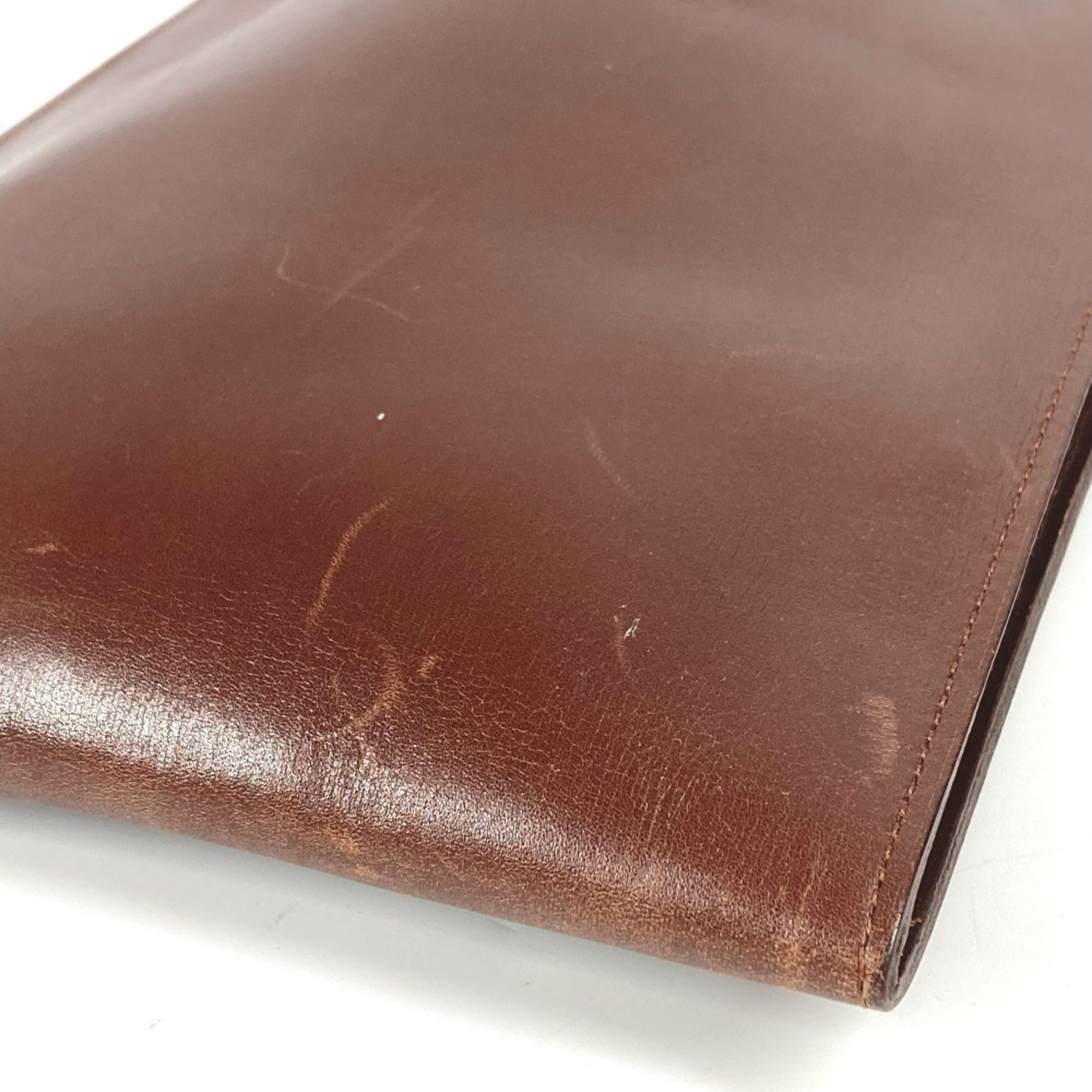 Hermes Brown Havane Box Calf Leather Pochette Shoulder Bag (Pre-Owned)