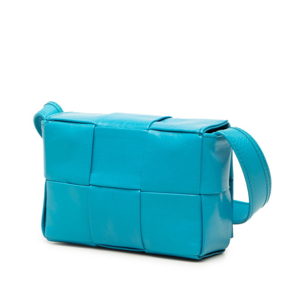 Bottega Veneta Blue Turquoise Leather Shoulder Bag (Pre-Owned)