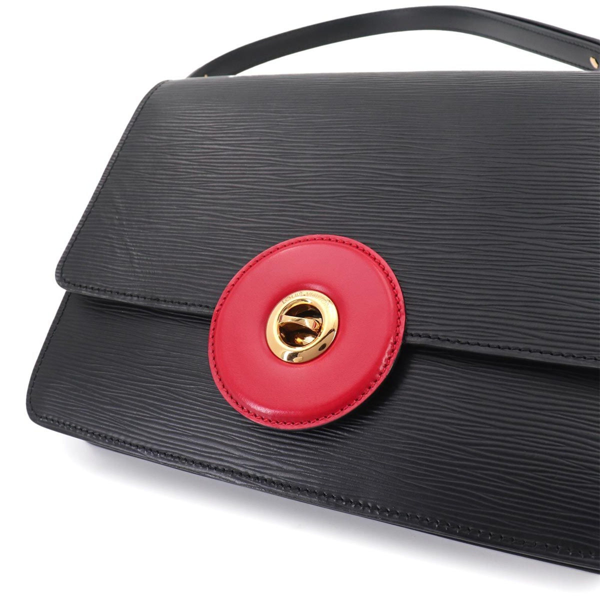 Louis Vuitton Black Red Color Epi Leather Handbag Shoulder Bag (Pre-Owned)