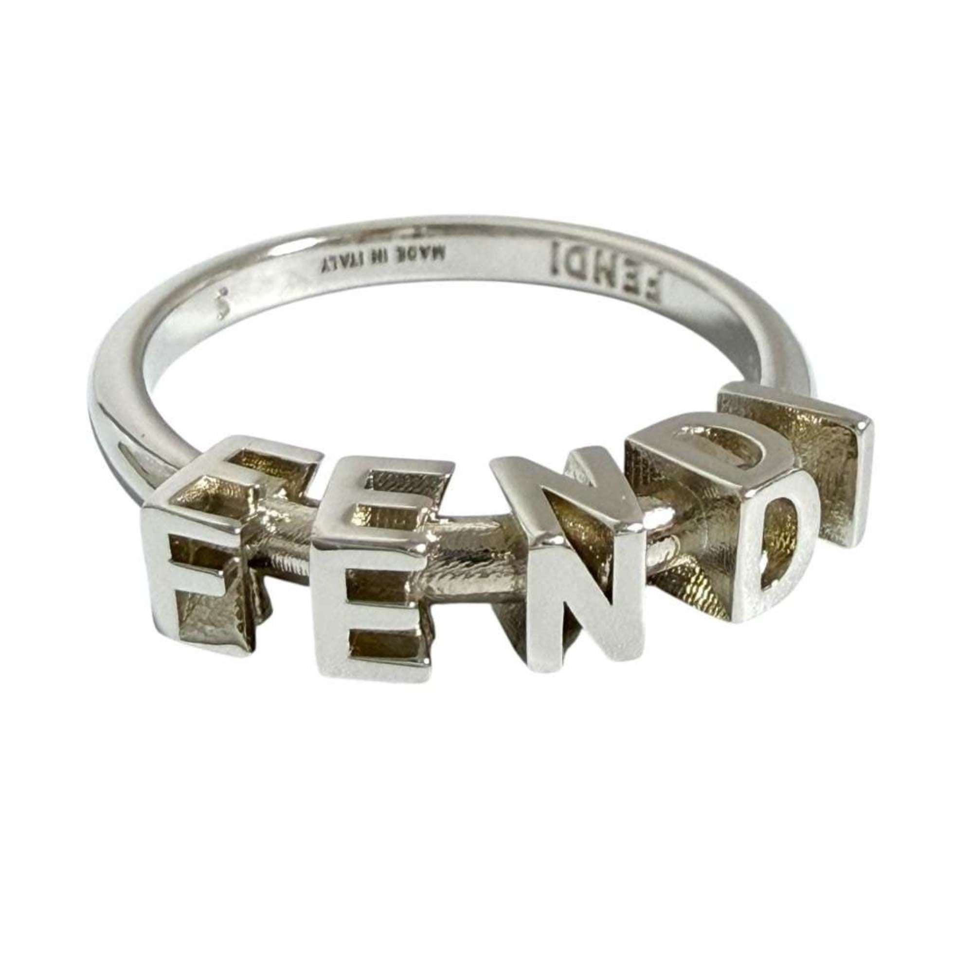 Fendi Silver Metal Band Ring (Pre-Owned)