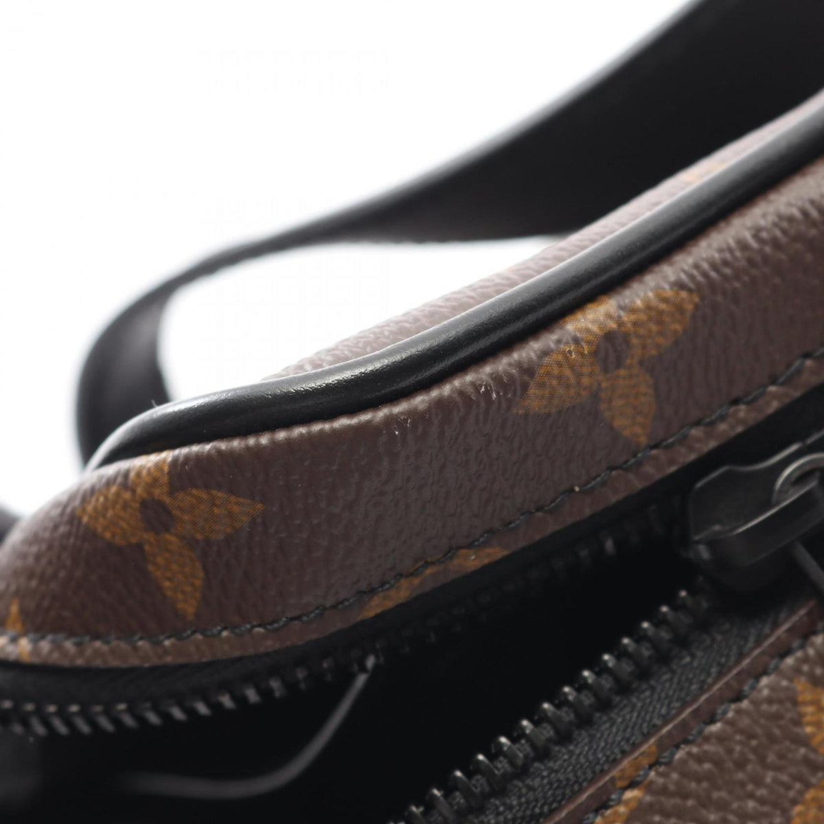 Louis Vuitton Black Brown Coated Canvas Leather Shoulder Bag (Pre-Owned)