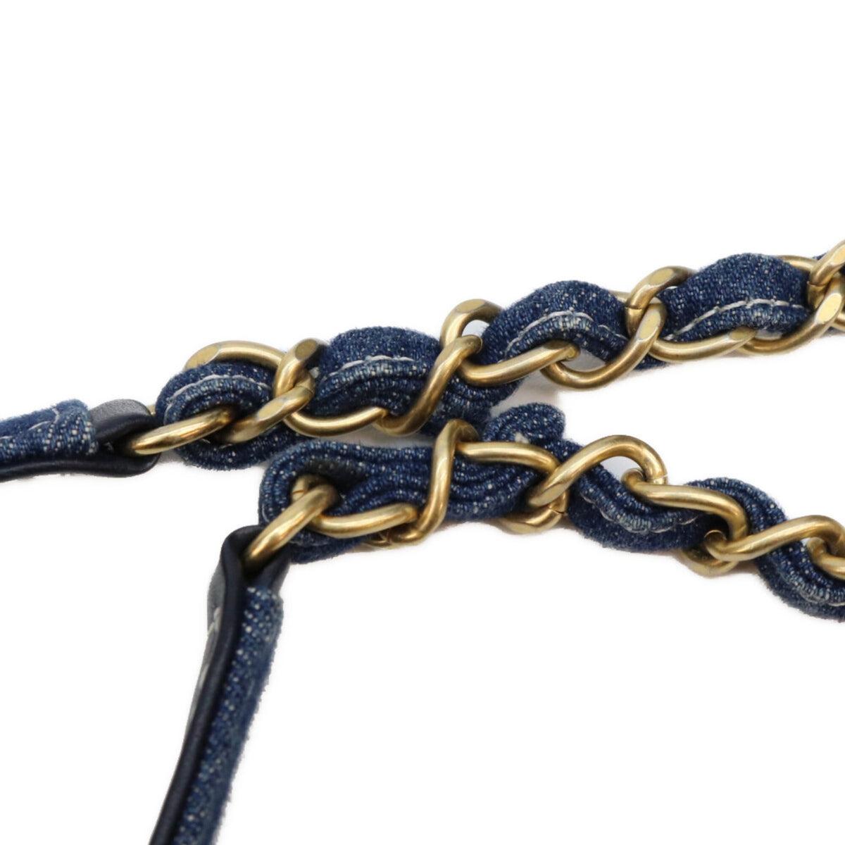 Chanel Gold Denim Shoulder Bag (Pre-Owned)