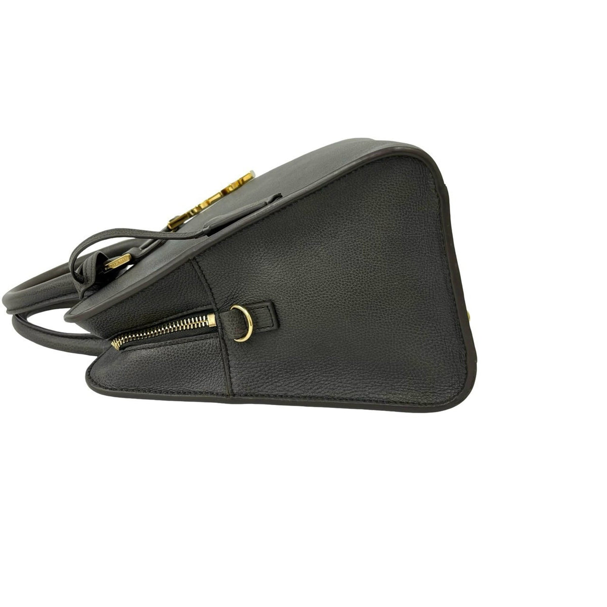Yves Saint Laurent Gray Leather Handbag Shoulder Bag (Pre-Owned)