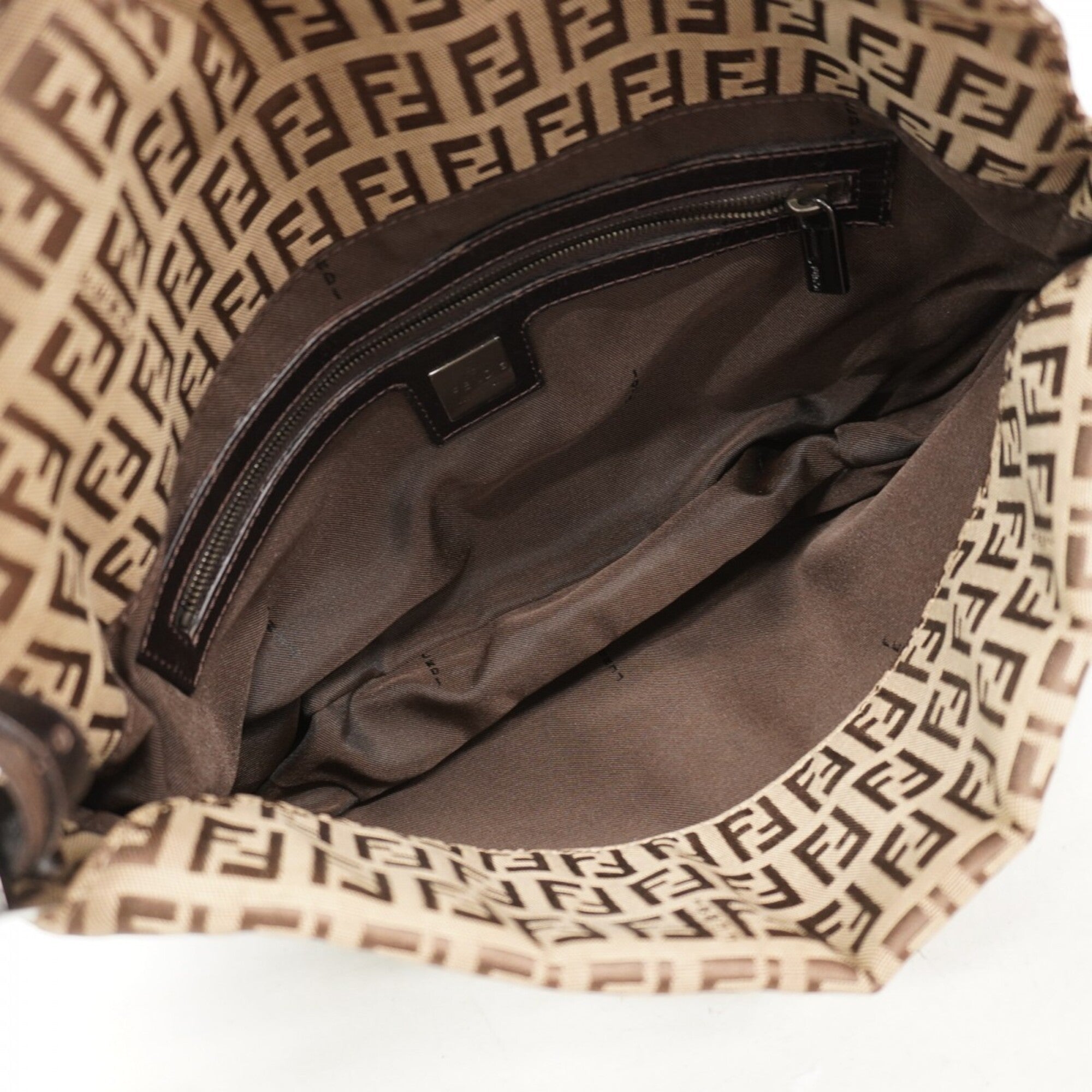 Fendi Brown Nylon Canvas Shoulder Bag (Pre-Owned)