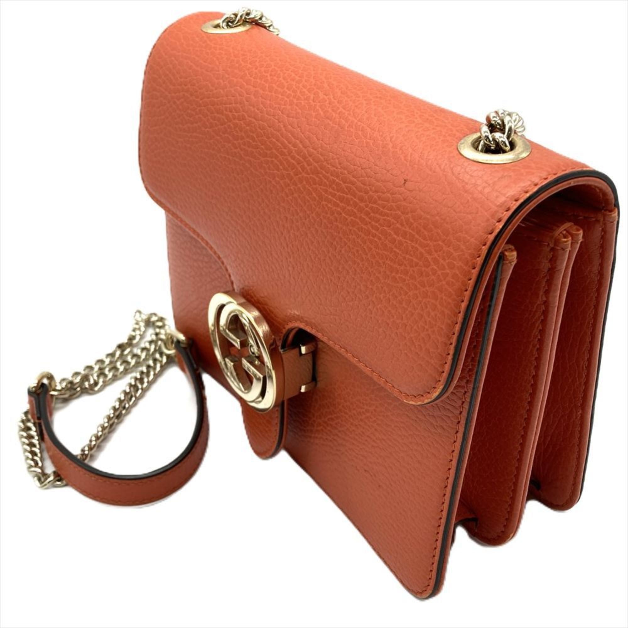 Gucci Orange Leather Shoulder Bag (Pre-Owned)