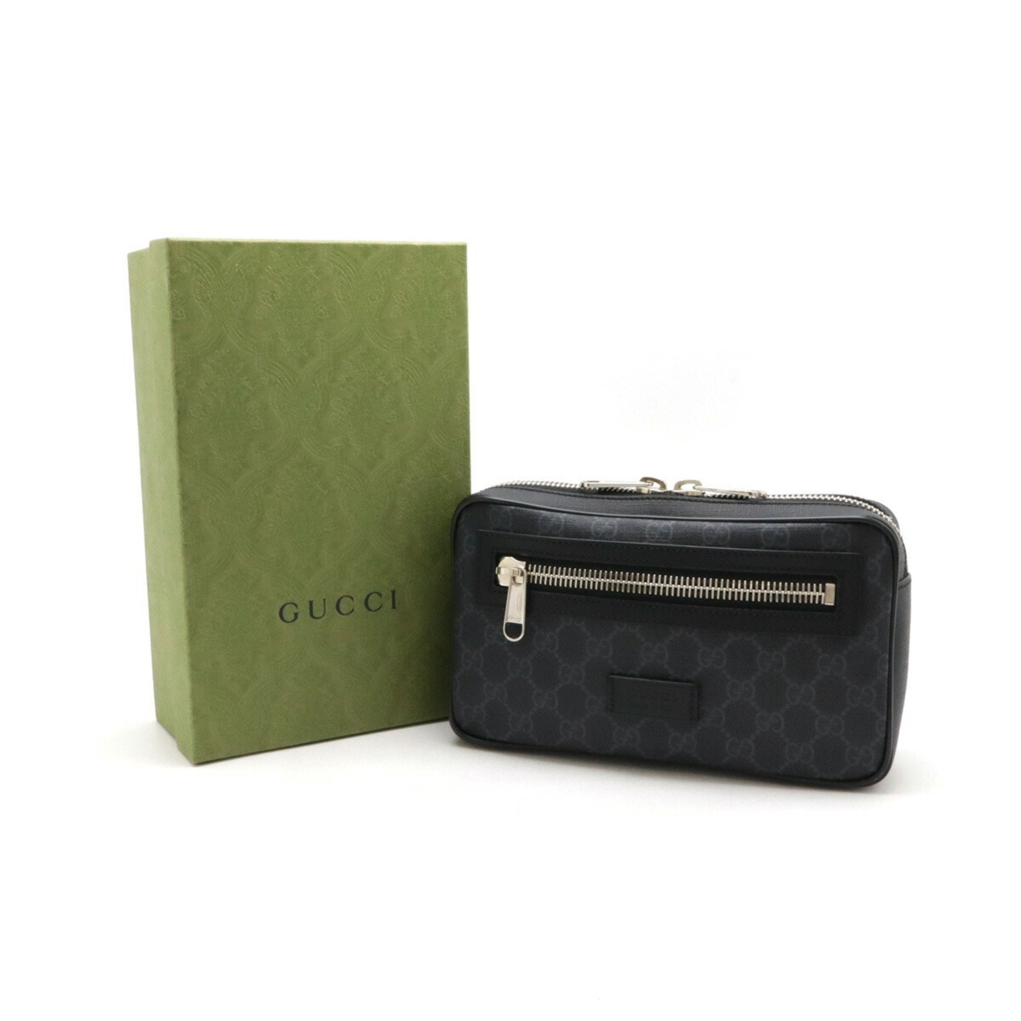 Gucci Black Dark Gray Navy Red Color Pvc Leather Shoulder Bag (Pre-Owned)