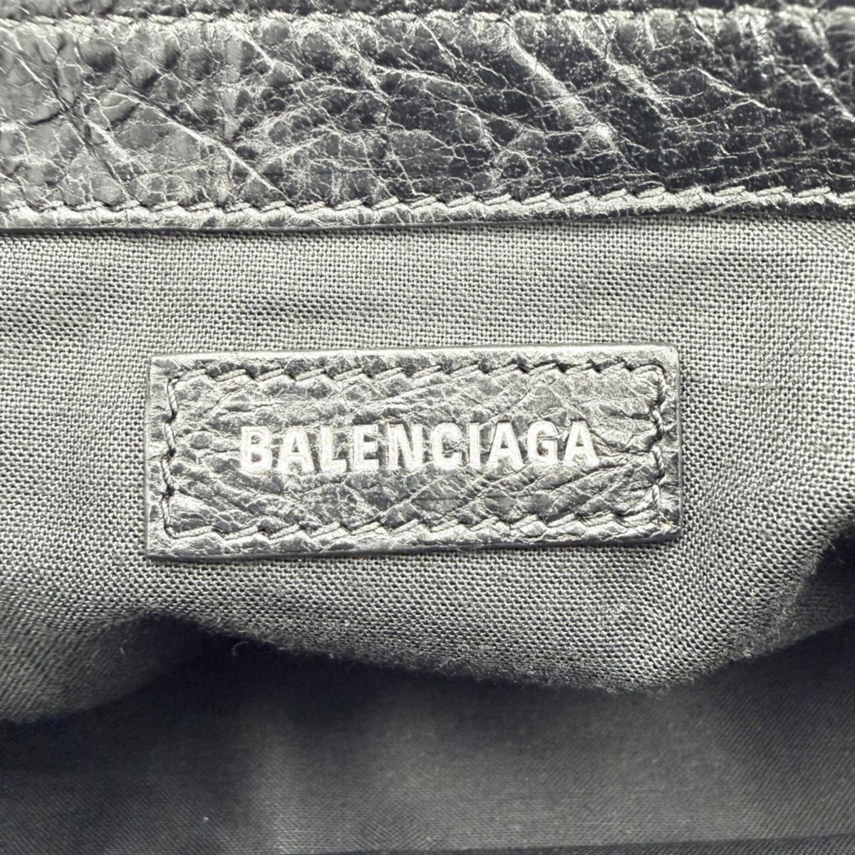 Balenciaga Black Leather Handbag Shoulder Bag (Pre-Owned)