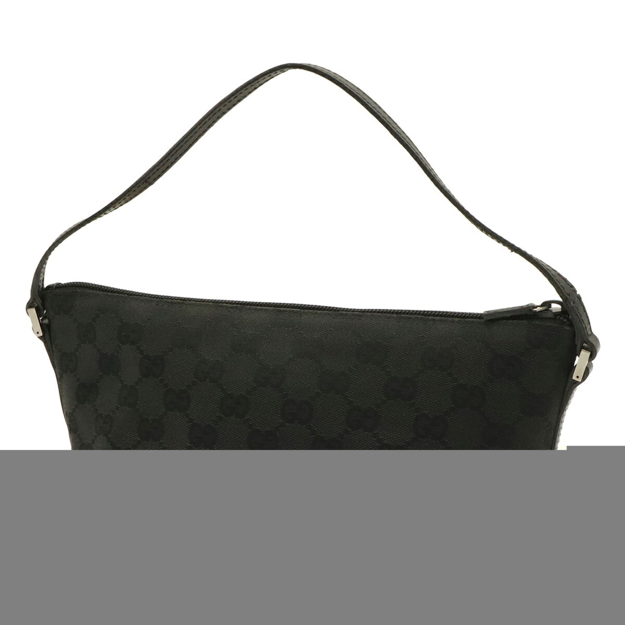 Gucci Black Canvas Leather Handbag Pouch (Pre-Owned)