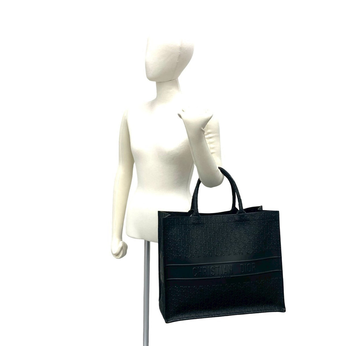 Christian Dior Black Leather Handbag Tote Bag (Pre-Owned)
