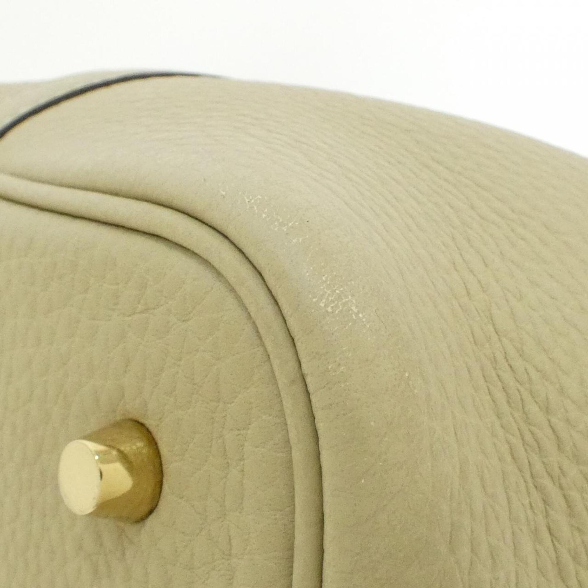 Hermes Gold Taurillon Clemence Leather Handbag (Pre-Owned)