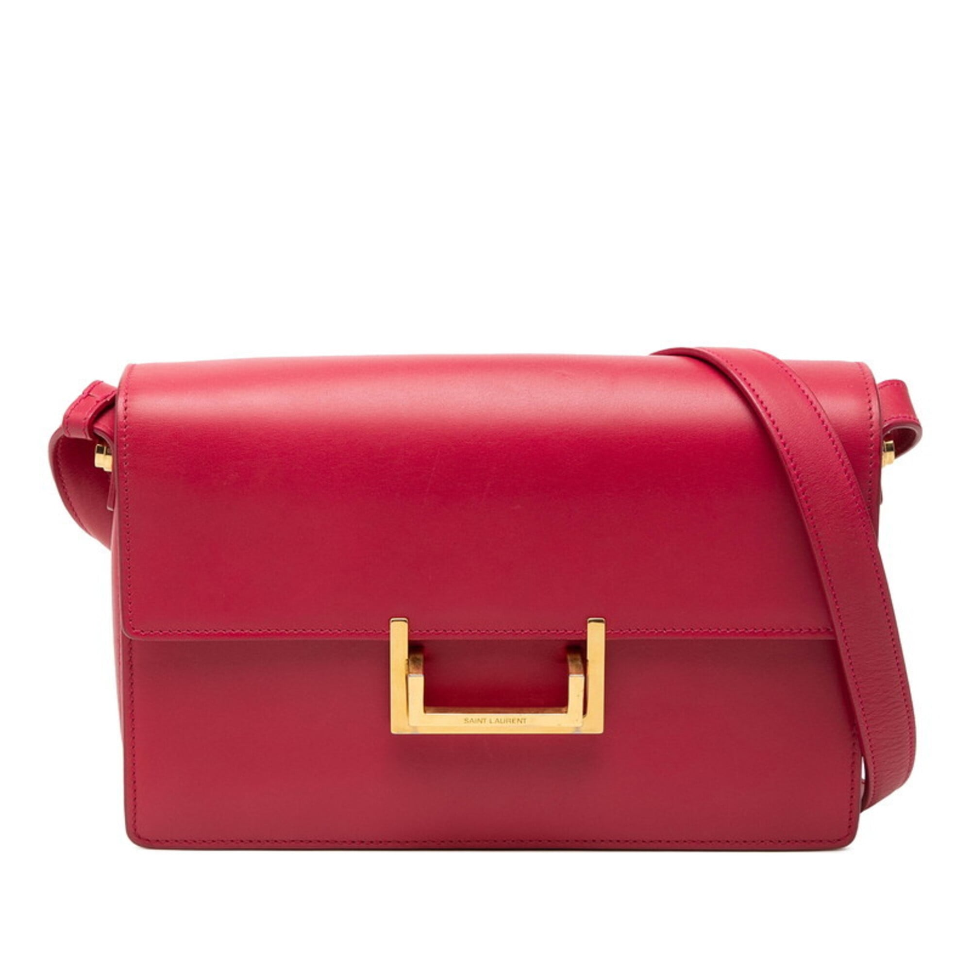 Saint Laurent Red Color Leather Shoulder Bag (Pre-Owned)