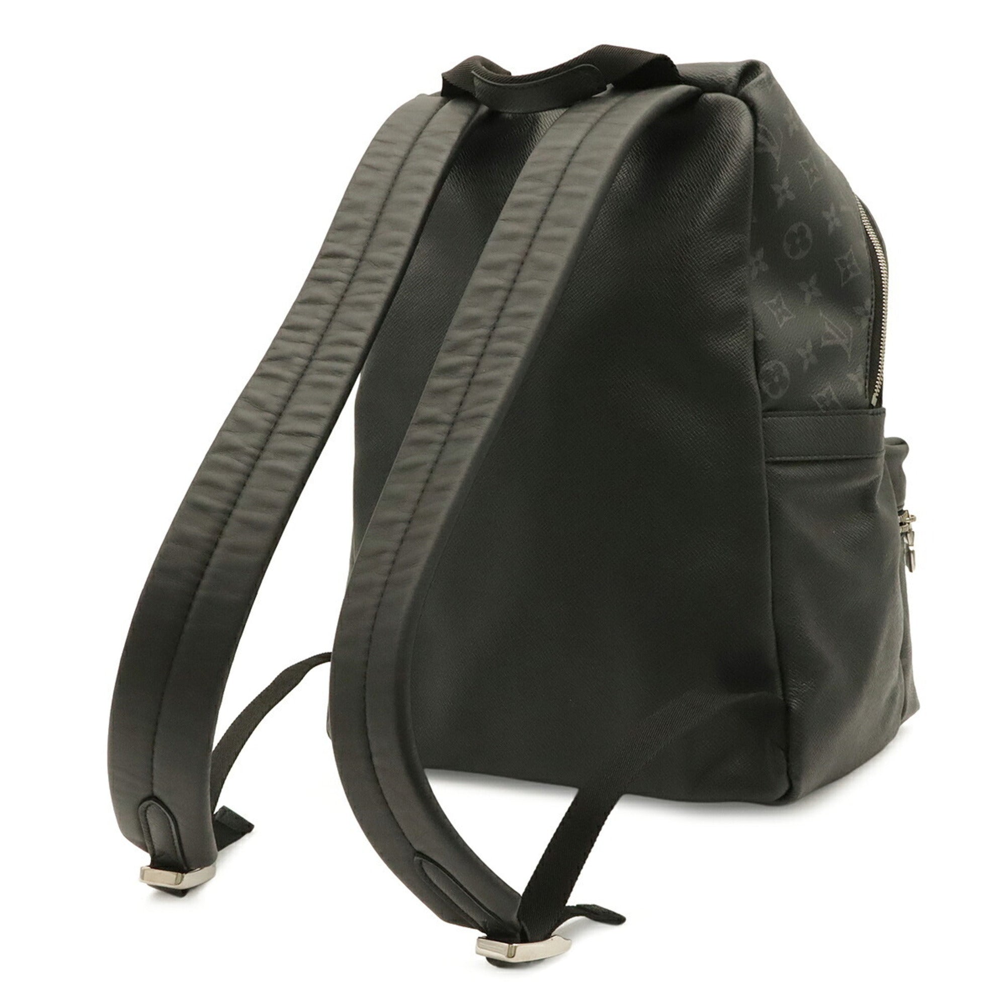 Louis Vuitton Black Gray Monogram Eclipse Canvas Taiga Leather Leather Backpack (Pre-Owned)