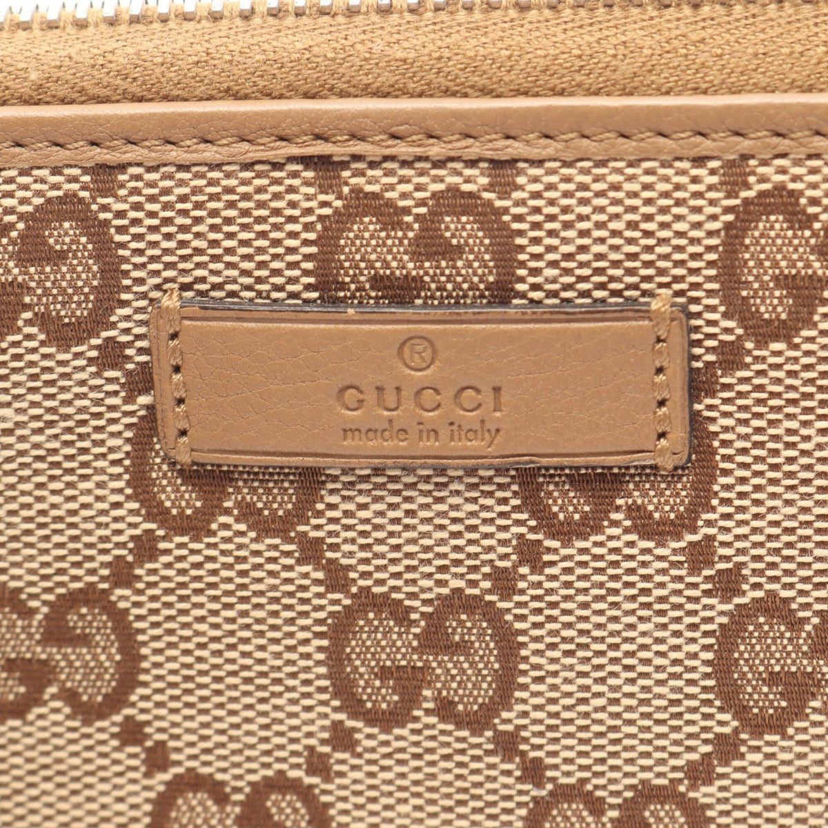 Gucci Beige Brown Gg Canvas Leather Long Wallet (Bi-Fold) (Pre-Owned)
