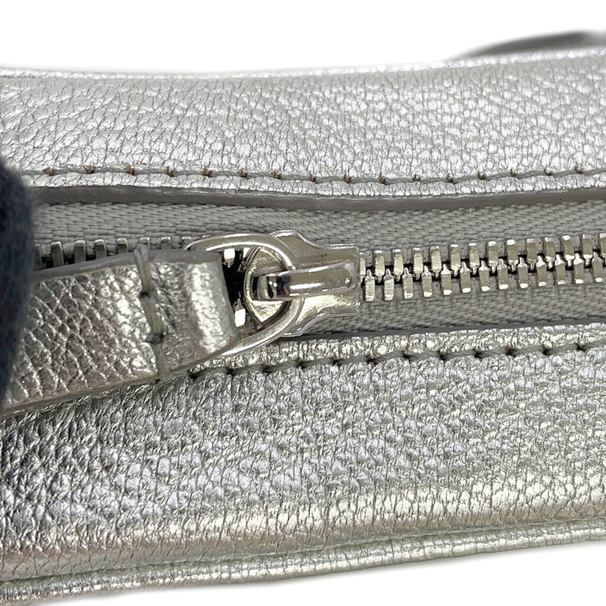 Balenciaga Silver Leather Handbag Shoulder Bag (Pre-Owned)