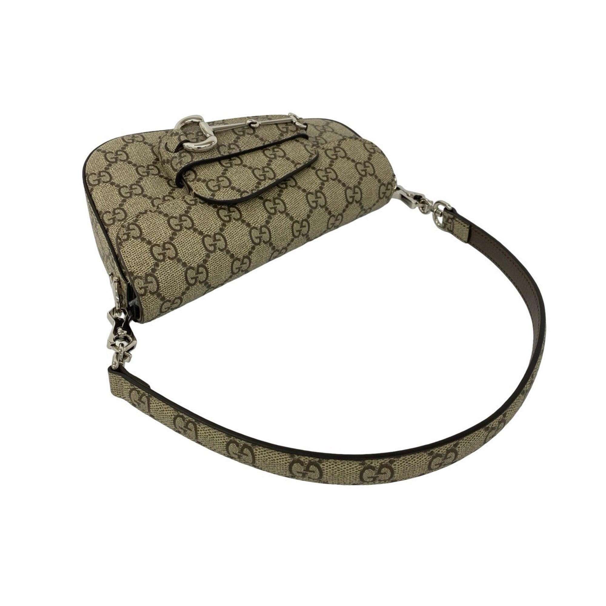 Gucci Brown Leather Pvc Handbag Shoulder Bag (Pre-Owned)