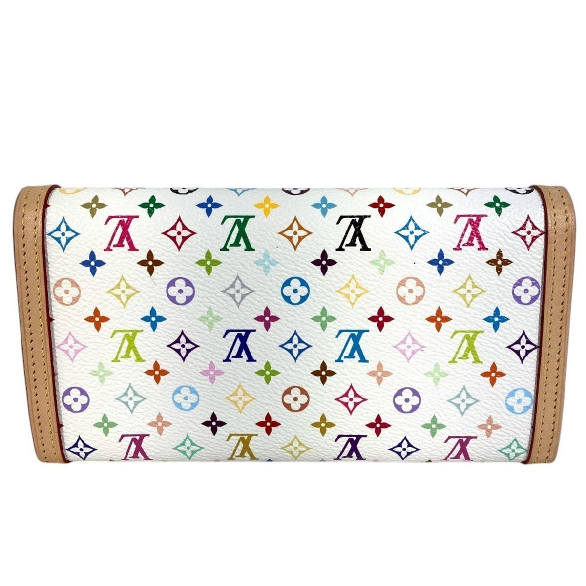Louis Vuitton Blanc White Monogram Multicolore Long Wallet (Bi-Fold) (Pre-Owned)