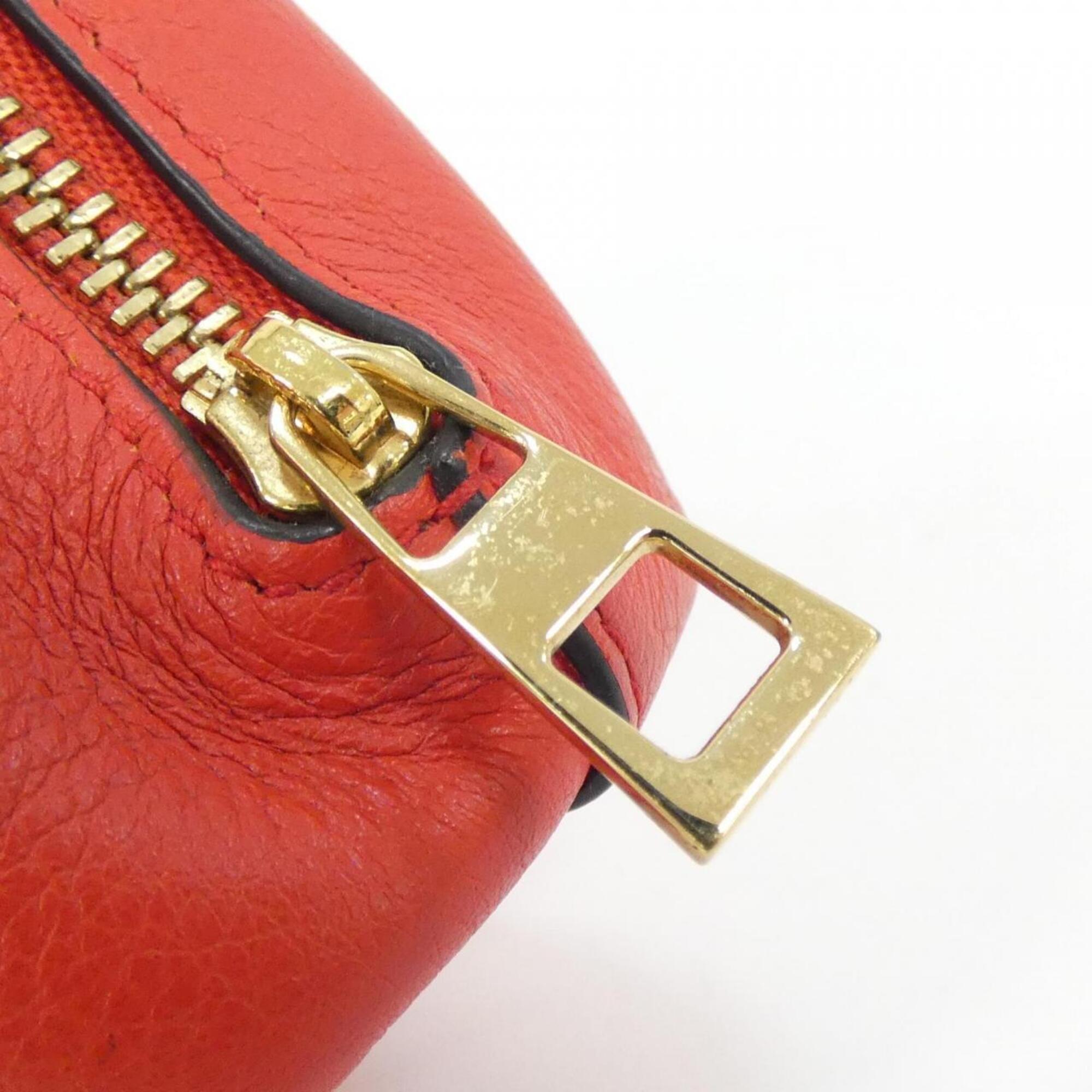 Loewe Red Color Leather Coin Purse/Coin Case (Pre-Owned)
