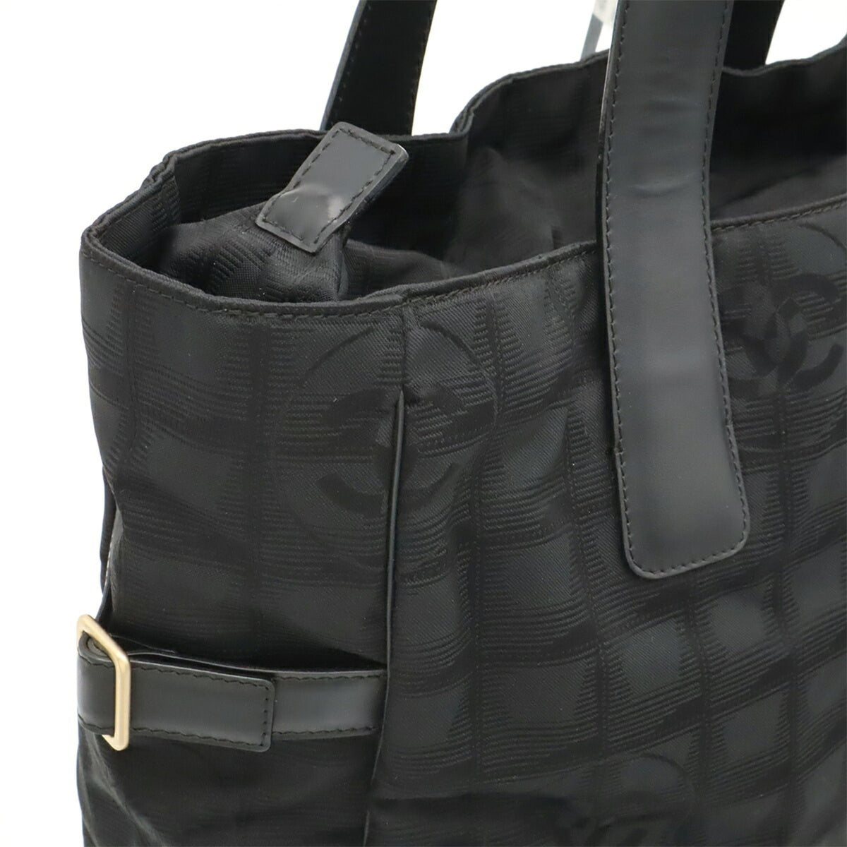 Chanel Black New Travel Line Shoulder Bag Tote Bag (Pre-Owned)