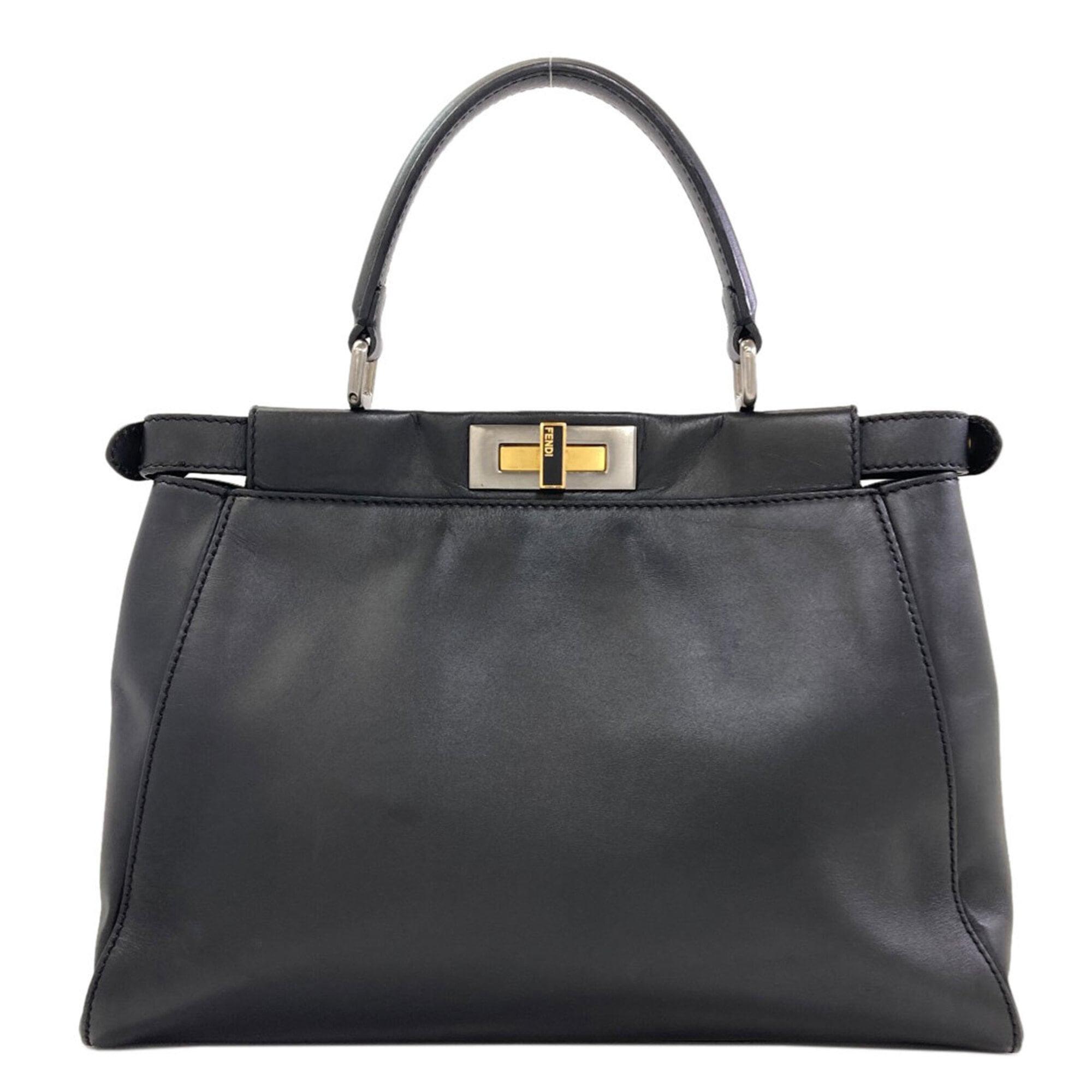 Fendi Peekaboo Black Leather Handbag (Pre-Owned)