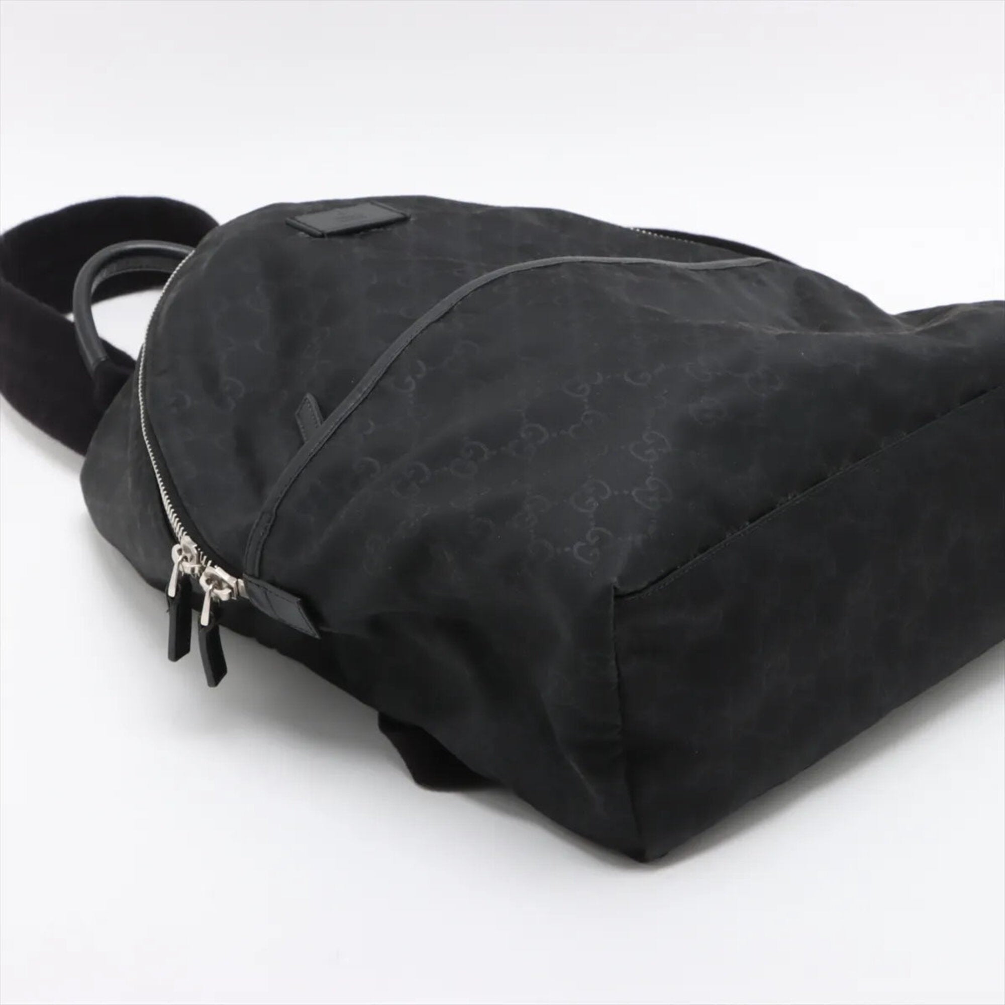 Gucci Black Leather Nylon Backpack (Pre-Owned)