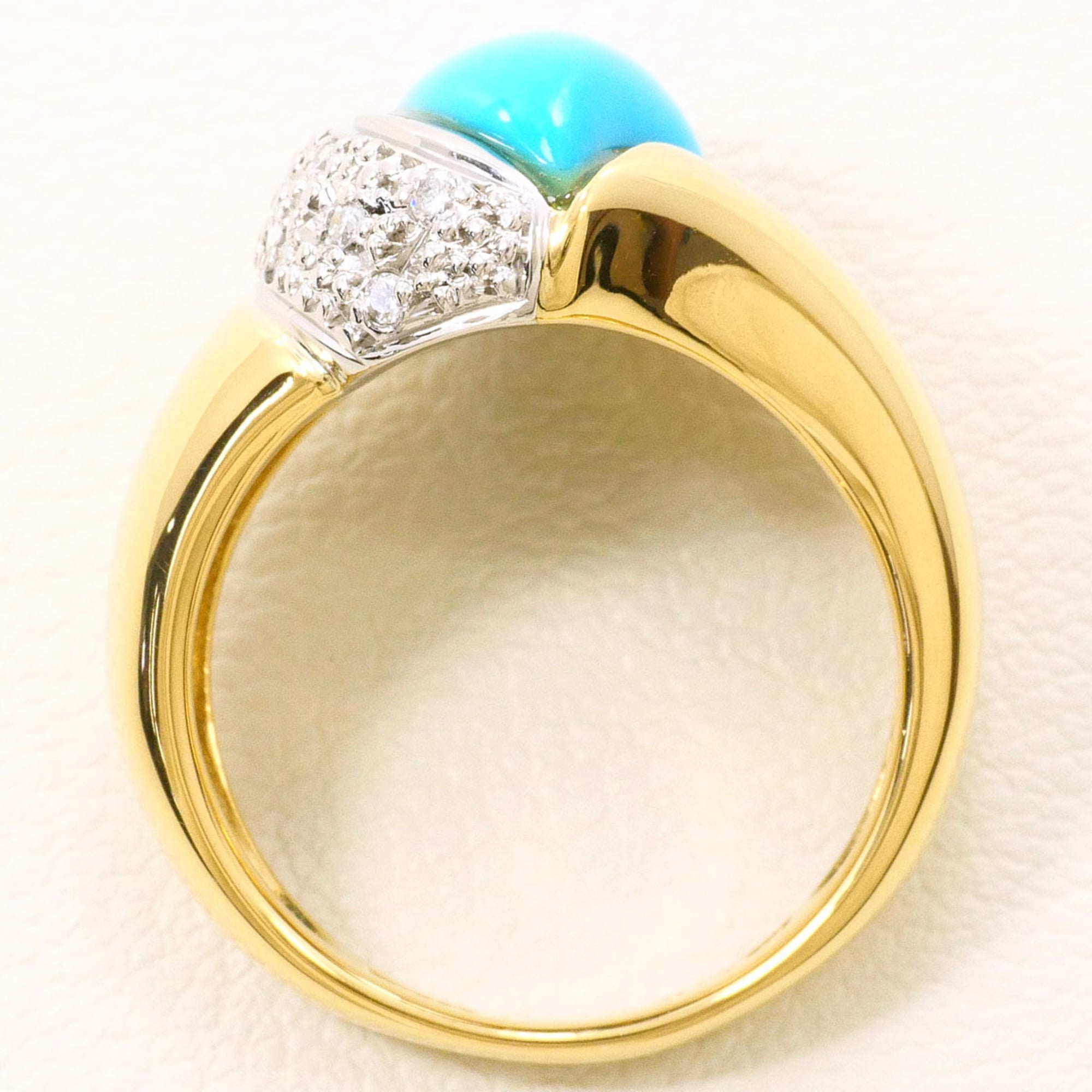 Unbranded Platinum Turquoise Yellow Gold Yellow Gold (18K) Platinum 900 Band Ring (Pre-Owned)