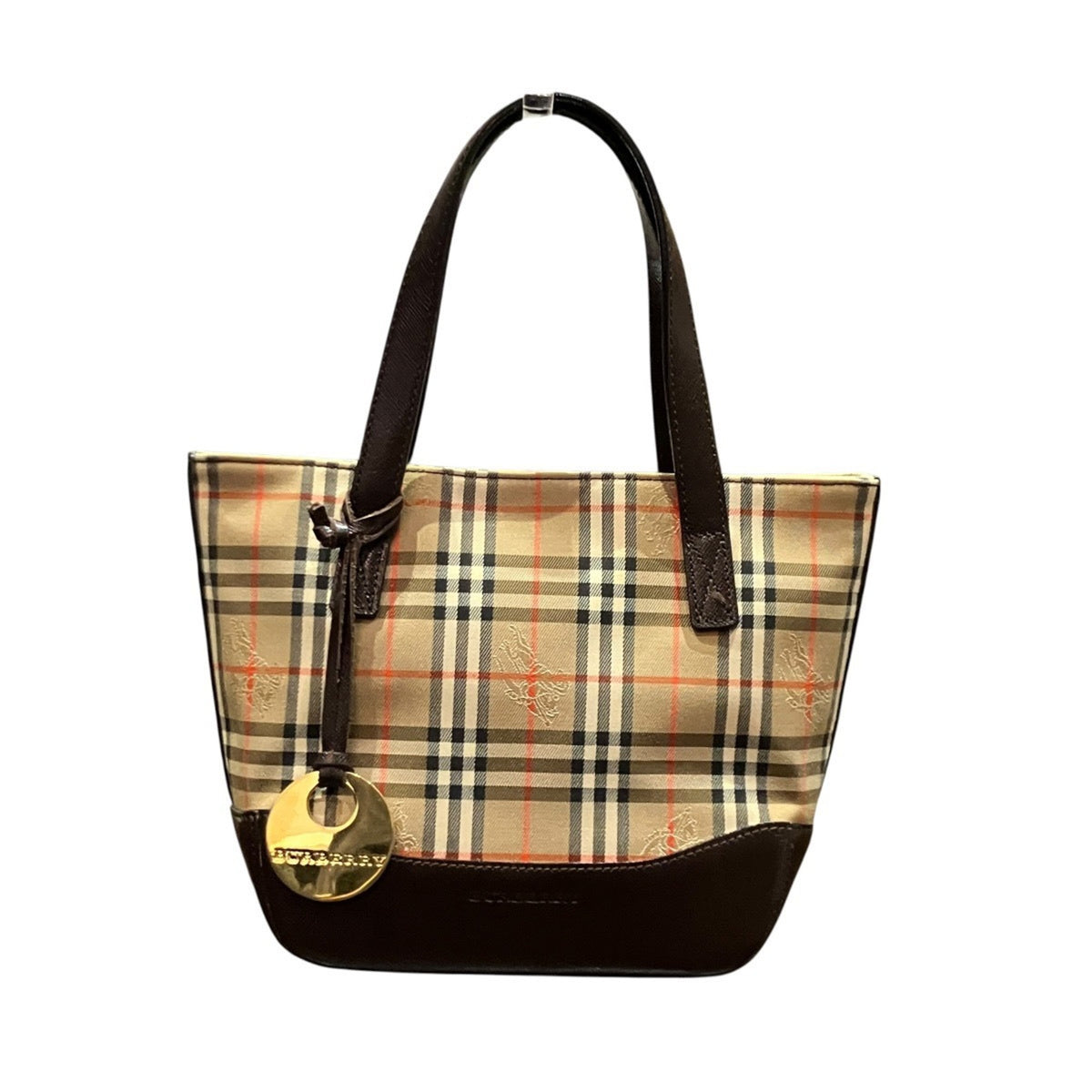 Burberry Beige Canvas Leather Handbag (Pre-Owned)